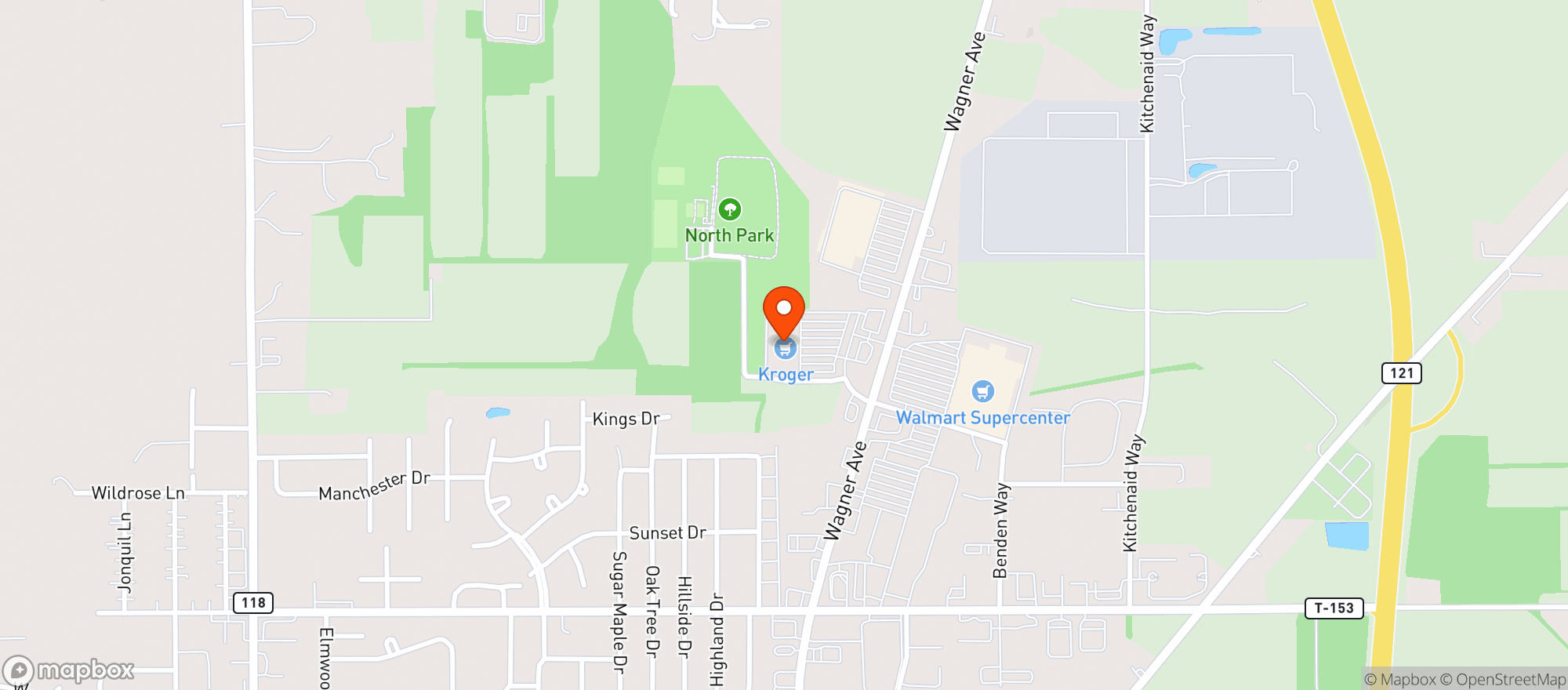 Map showing Kroger