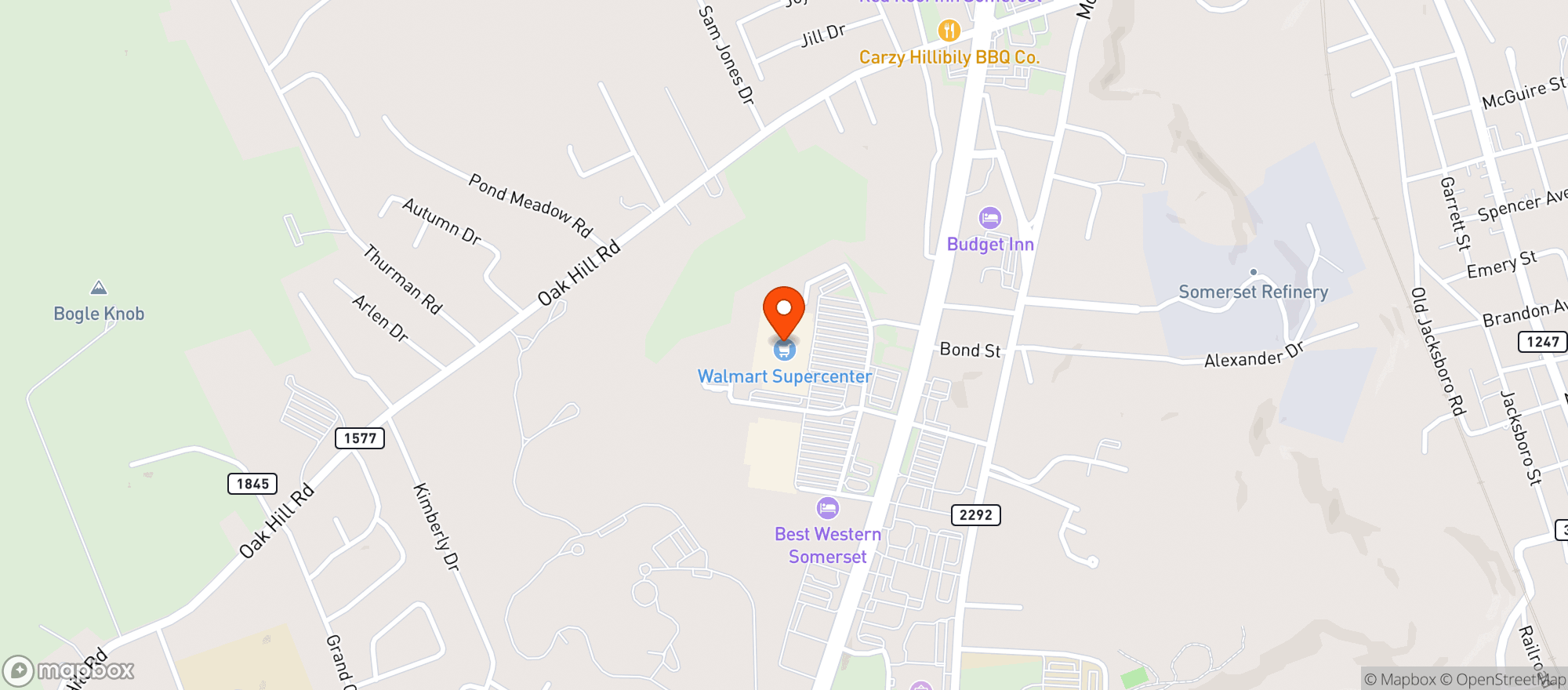 Map showing Walmart Supercenter