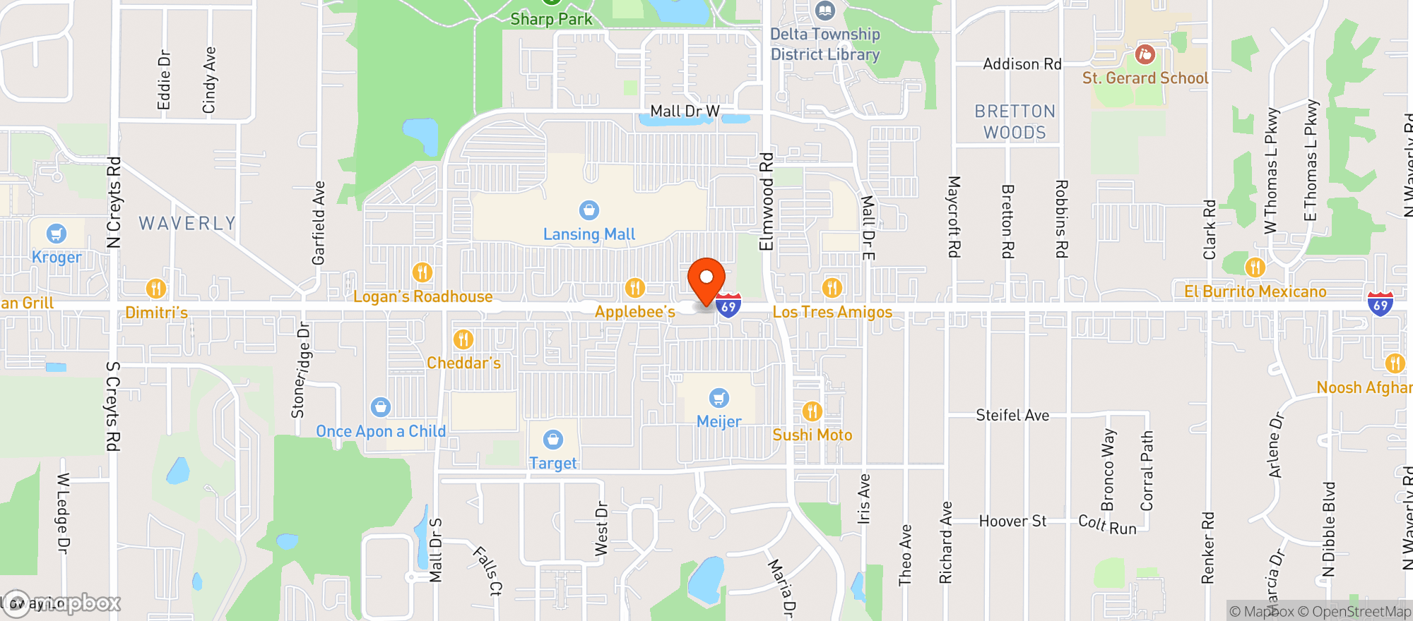 Map showing Meijer