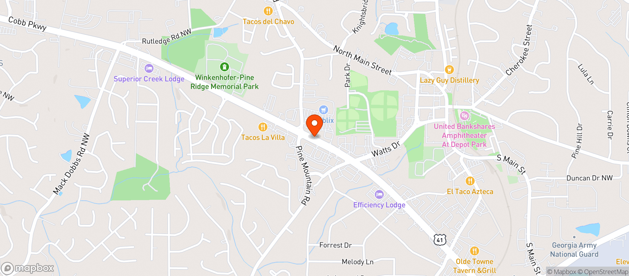 Map showing Publix Super Market
