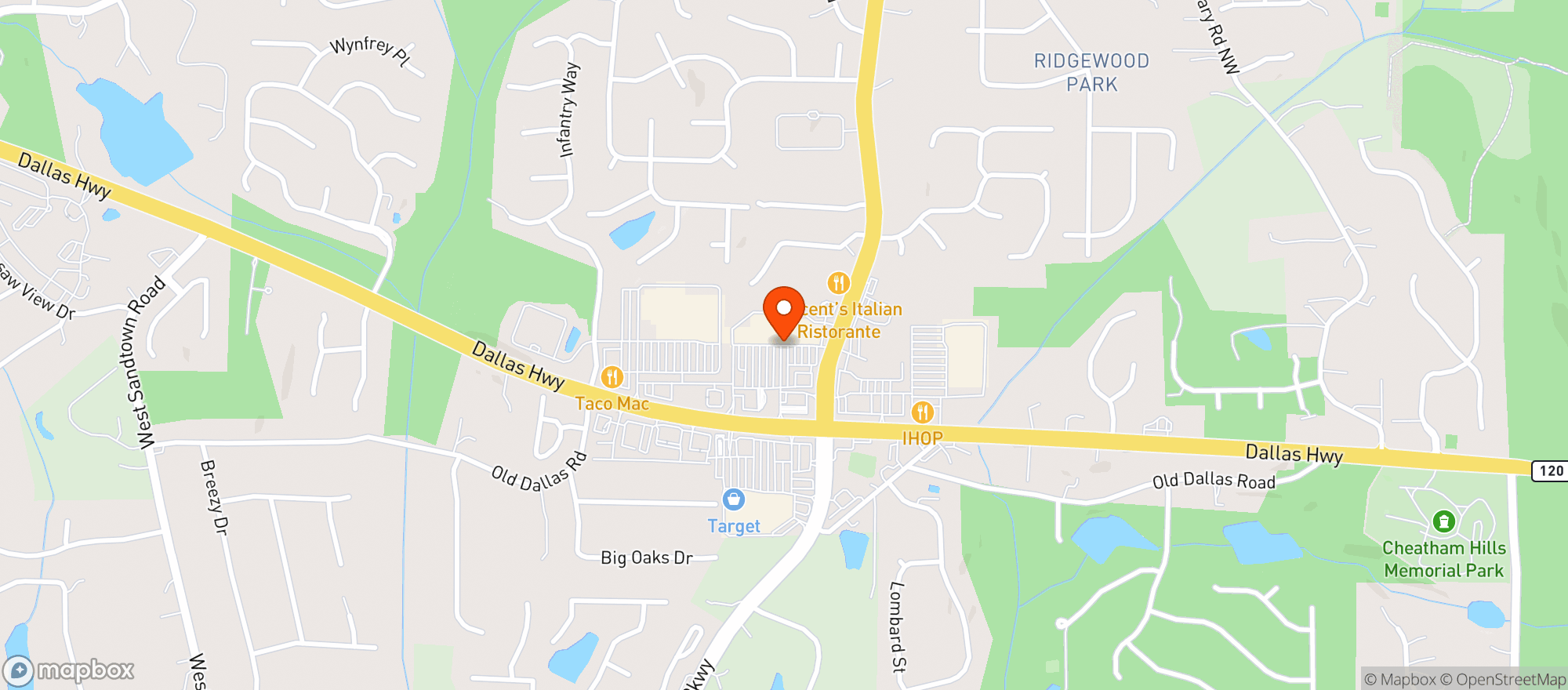 Map showing Gnc - 3059 - West Cobb Marketplace