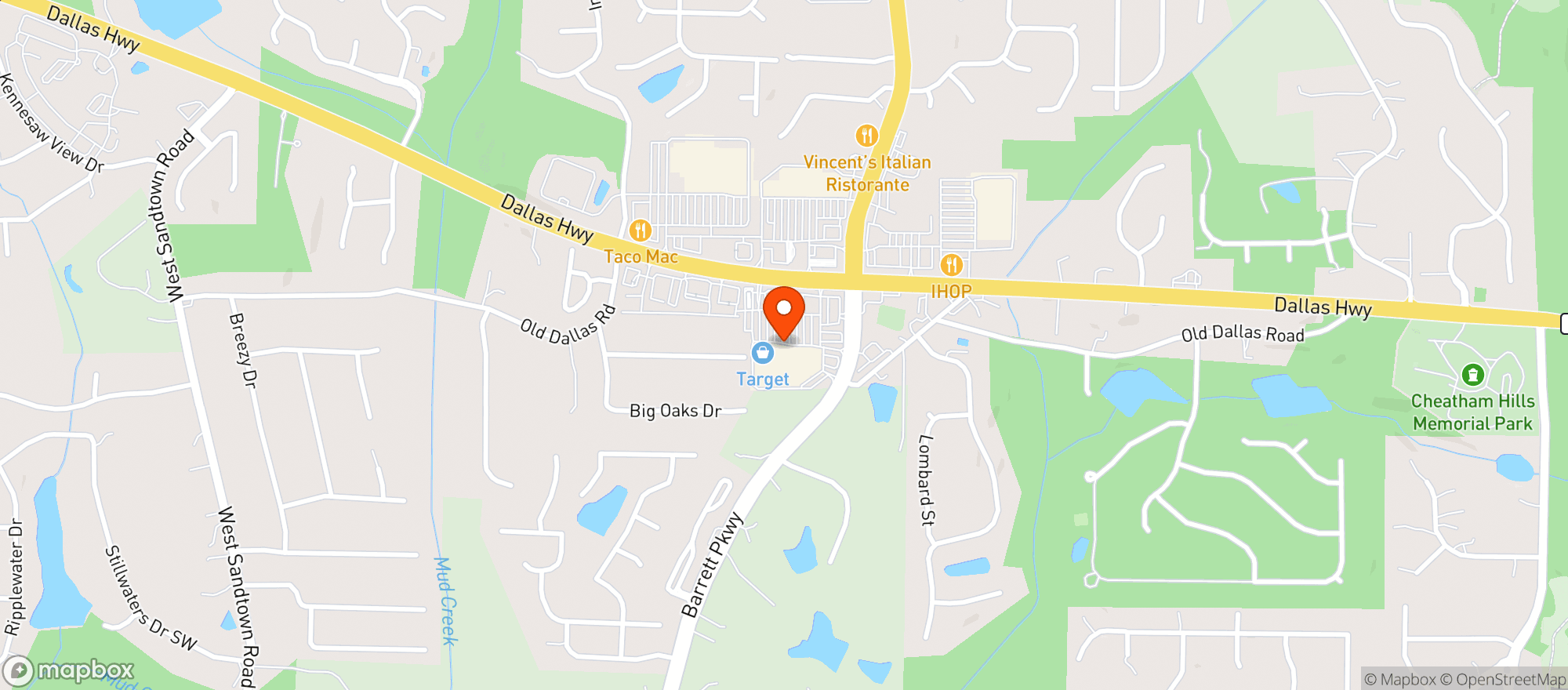 Map showing Target Store