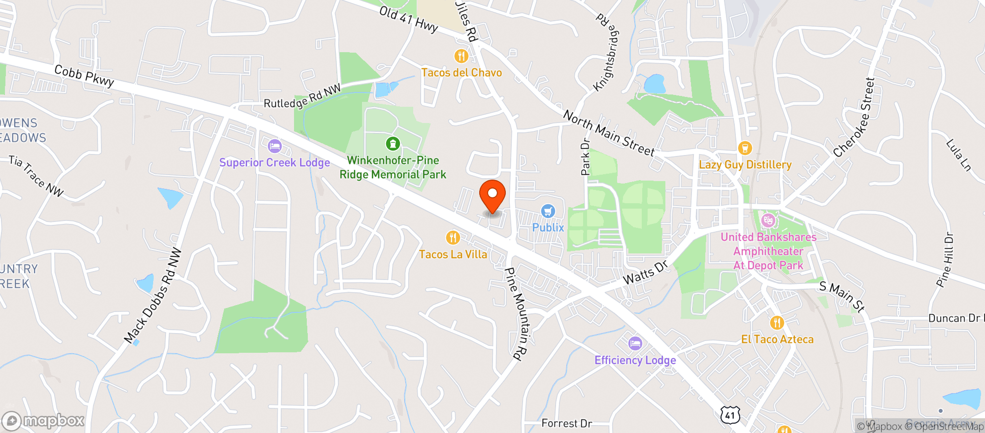 Map showing Cvs
