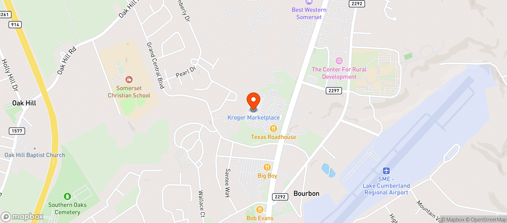 Map showing Kroger