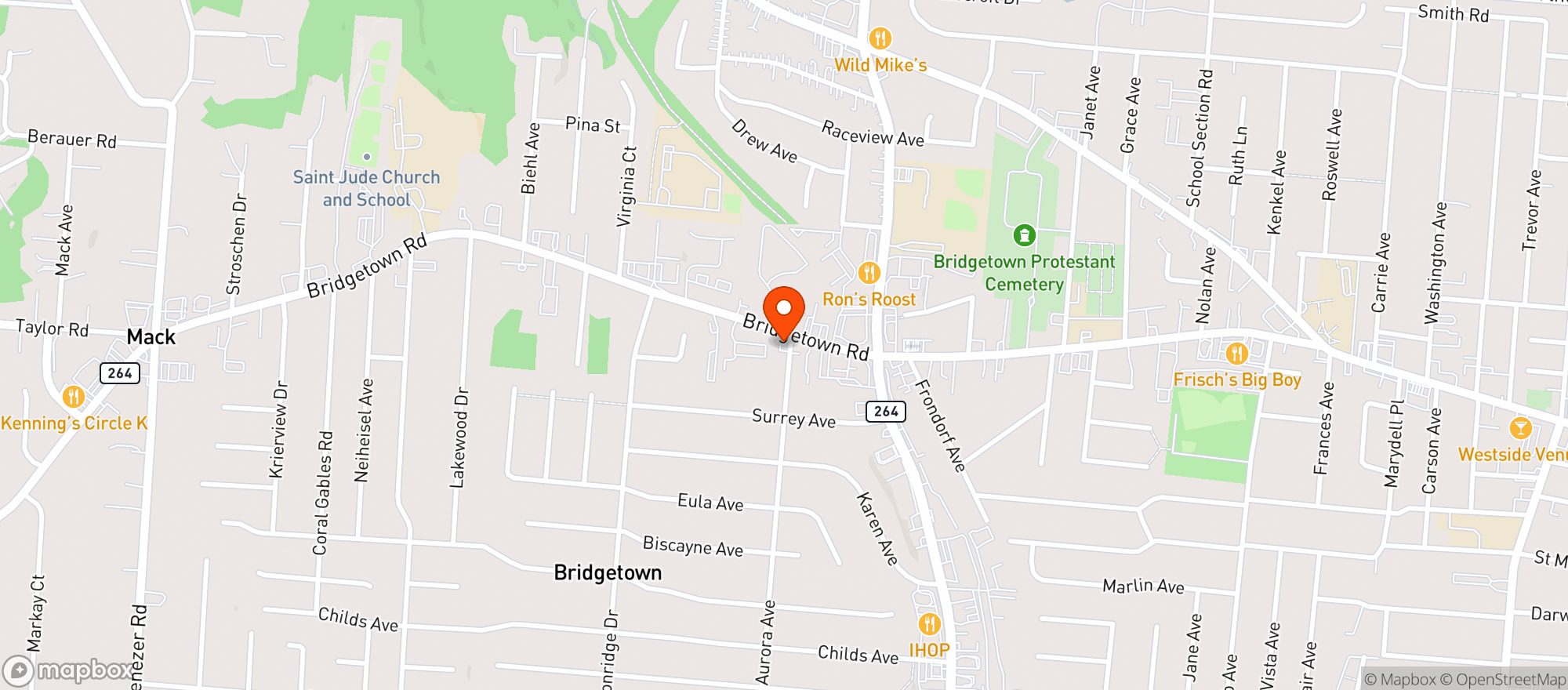 Map showing NICK'S FOODMART