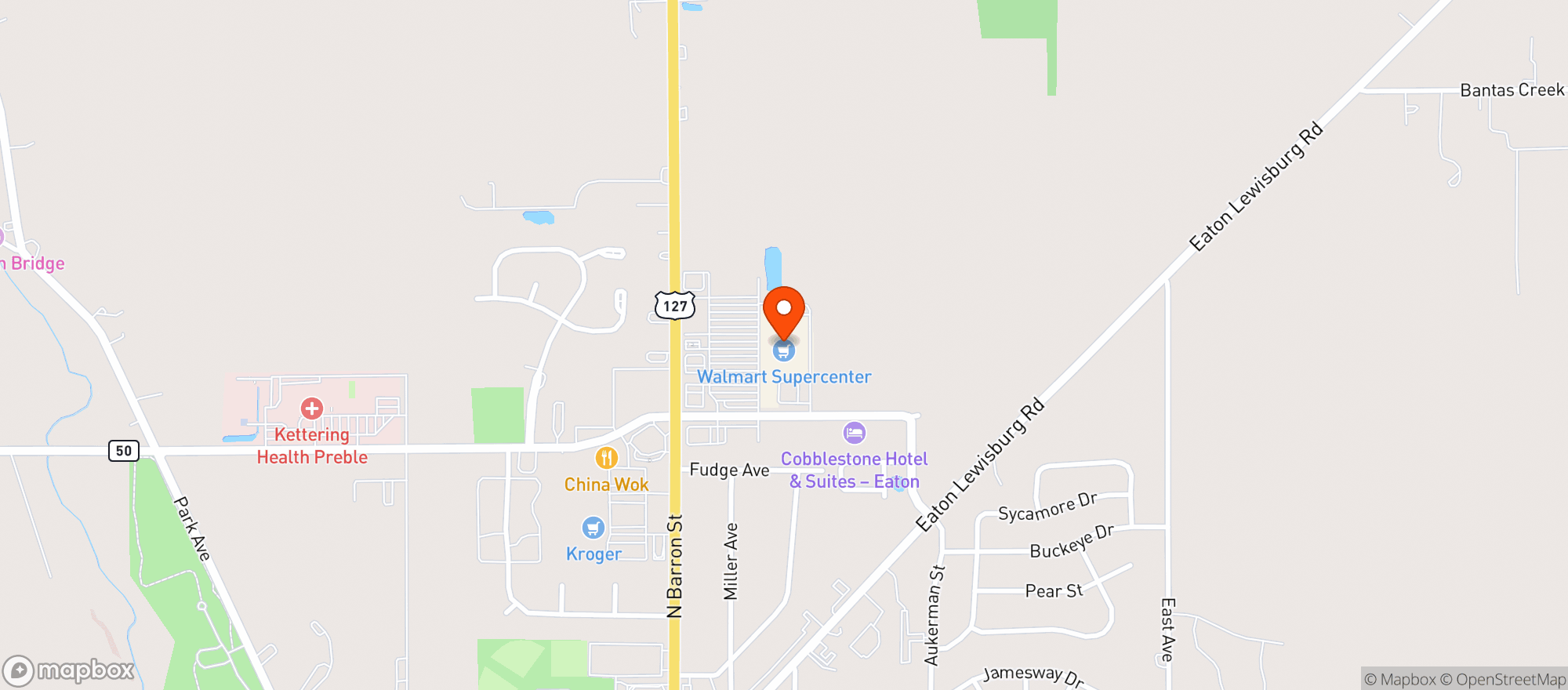 Map showing Walmart Supercenter #5374