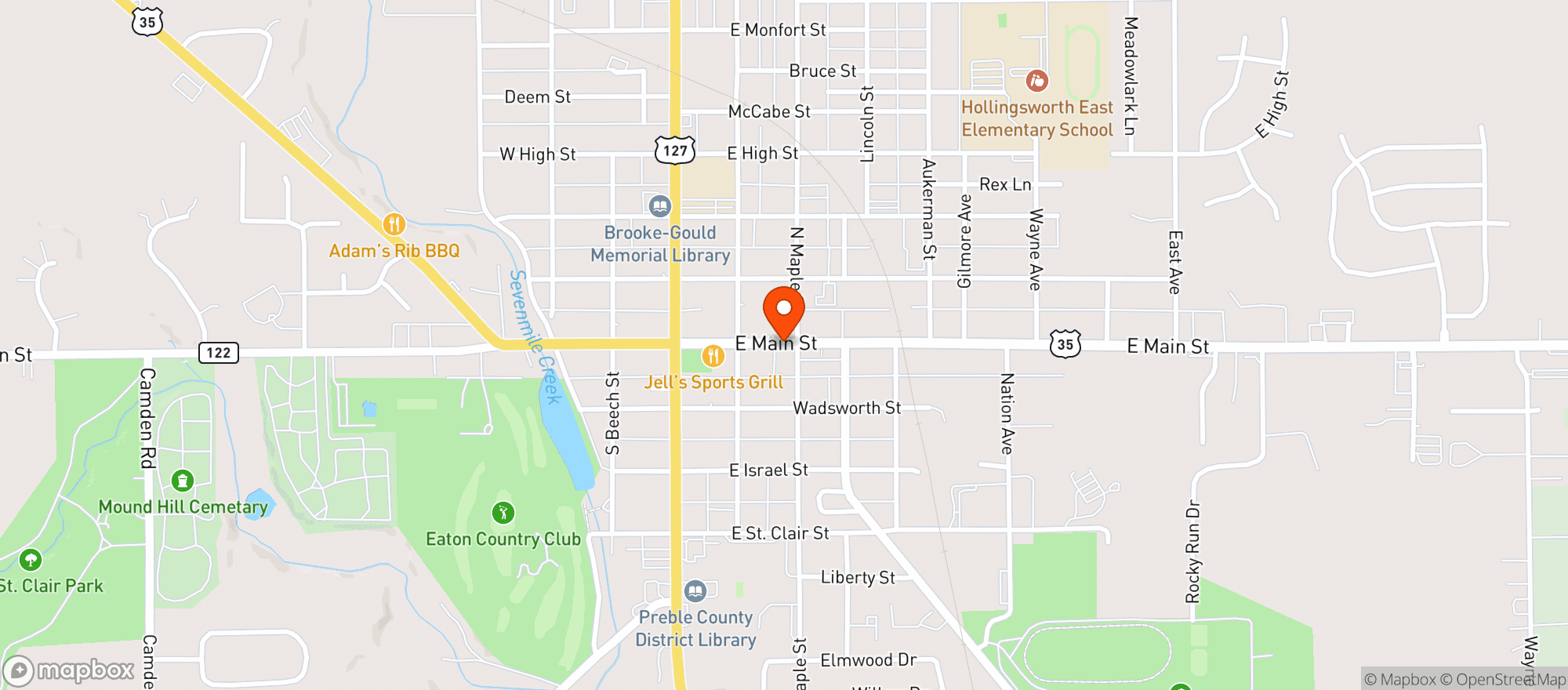 Map showing Eagles Lodge