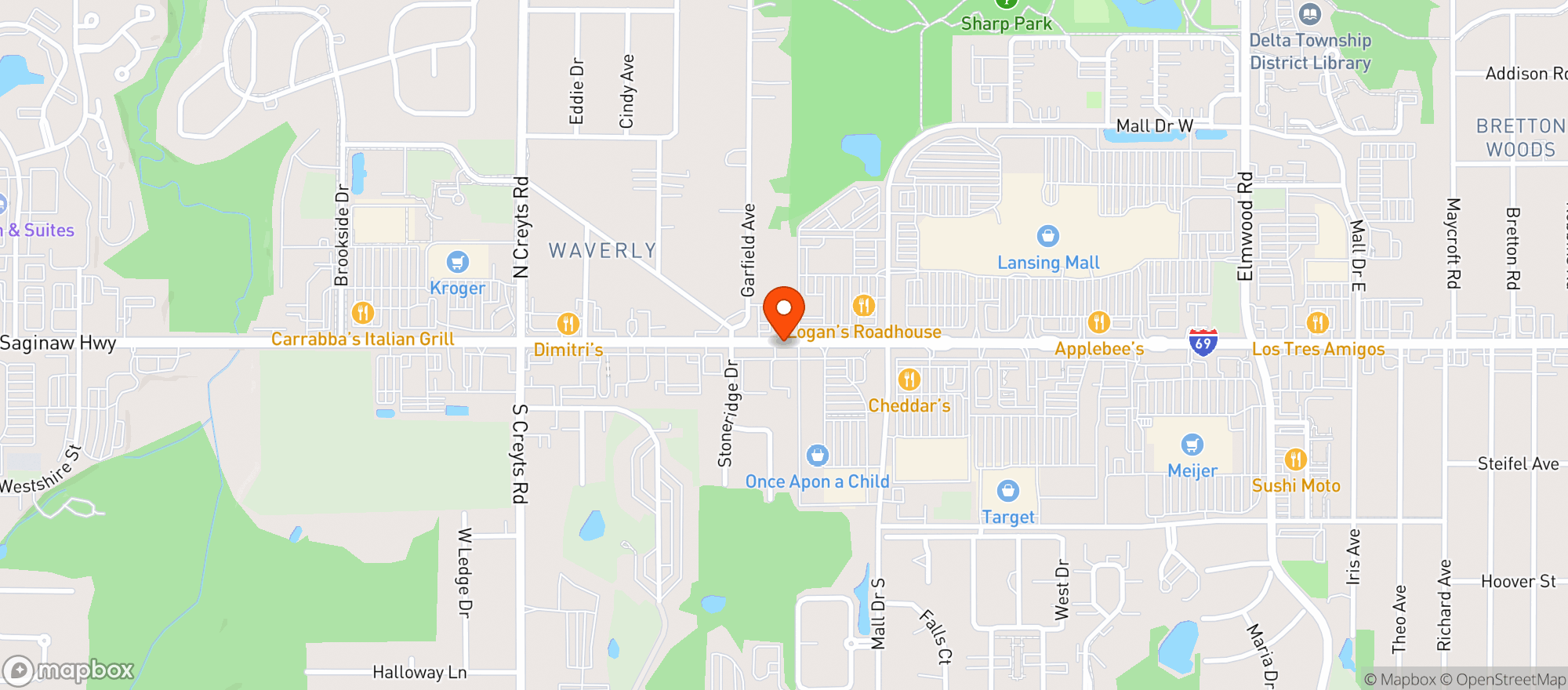 Map showing Big 10 Party Store