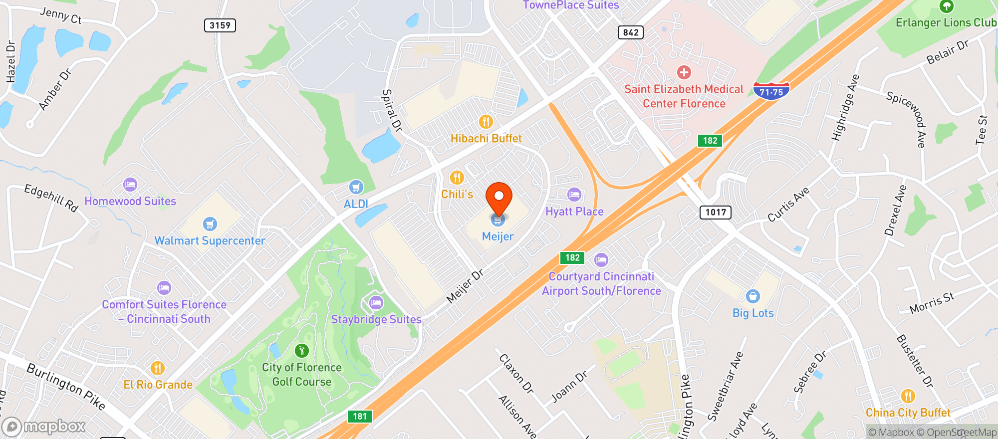 Map showing Meijer