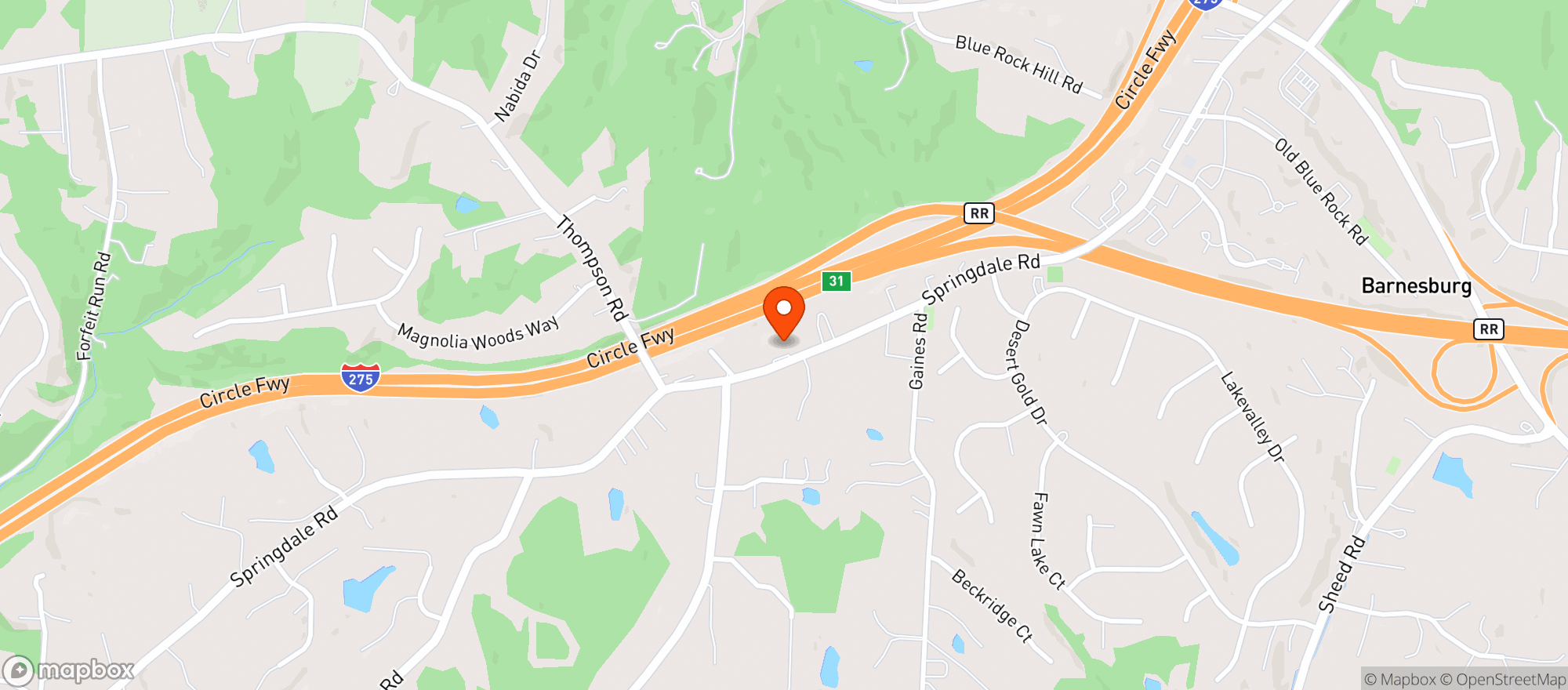 Map showing Peach Grove Parkview Mkt