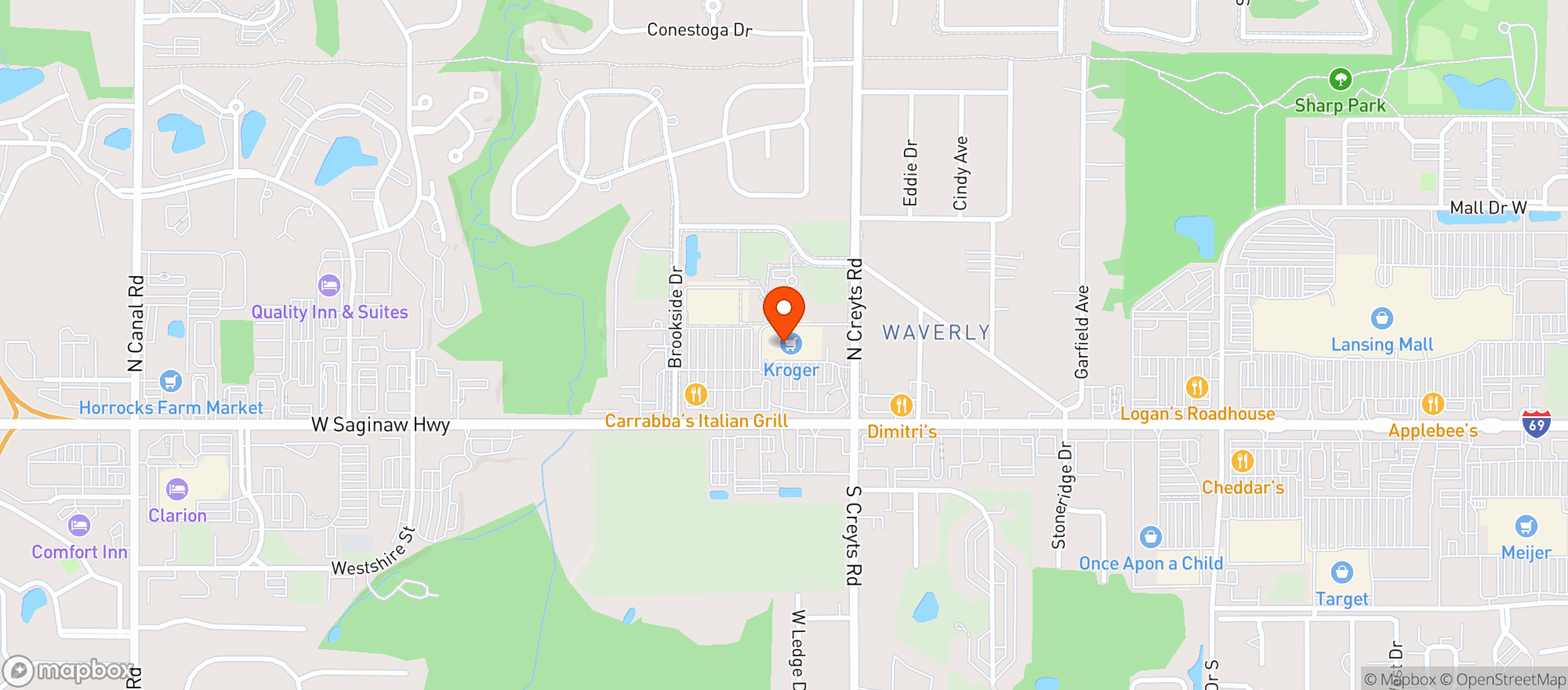 Map showing Kroger