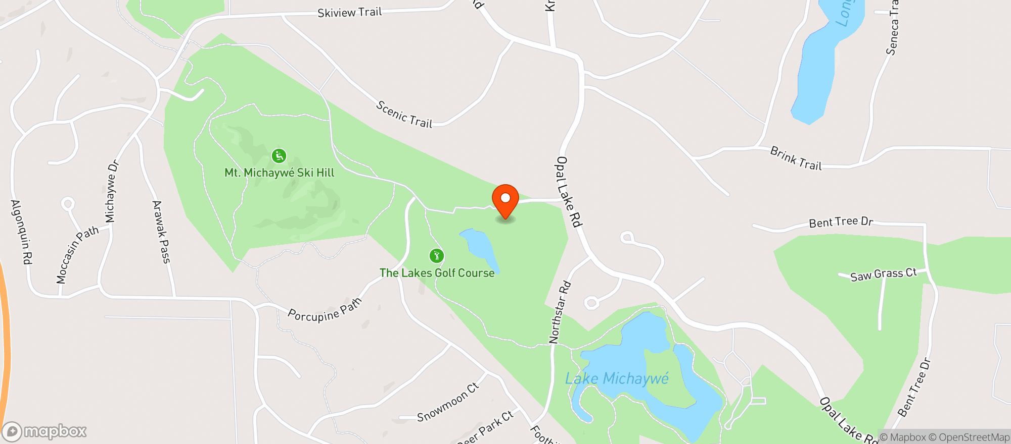 Map showing The Lake Course Clubhouse