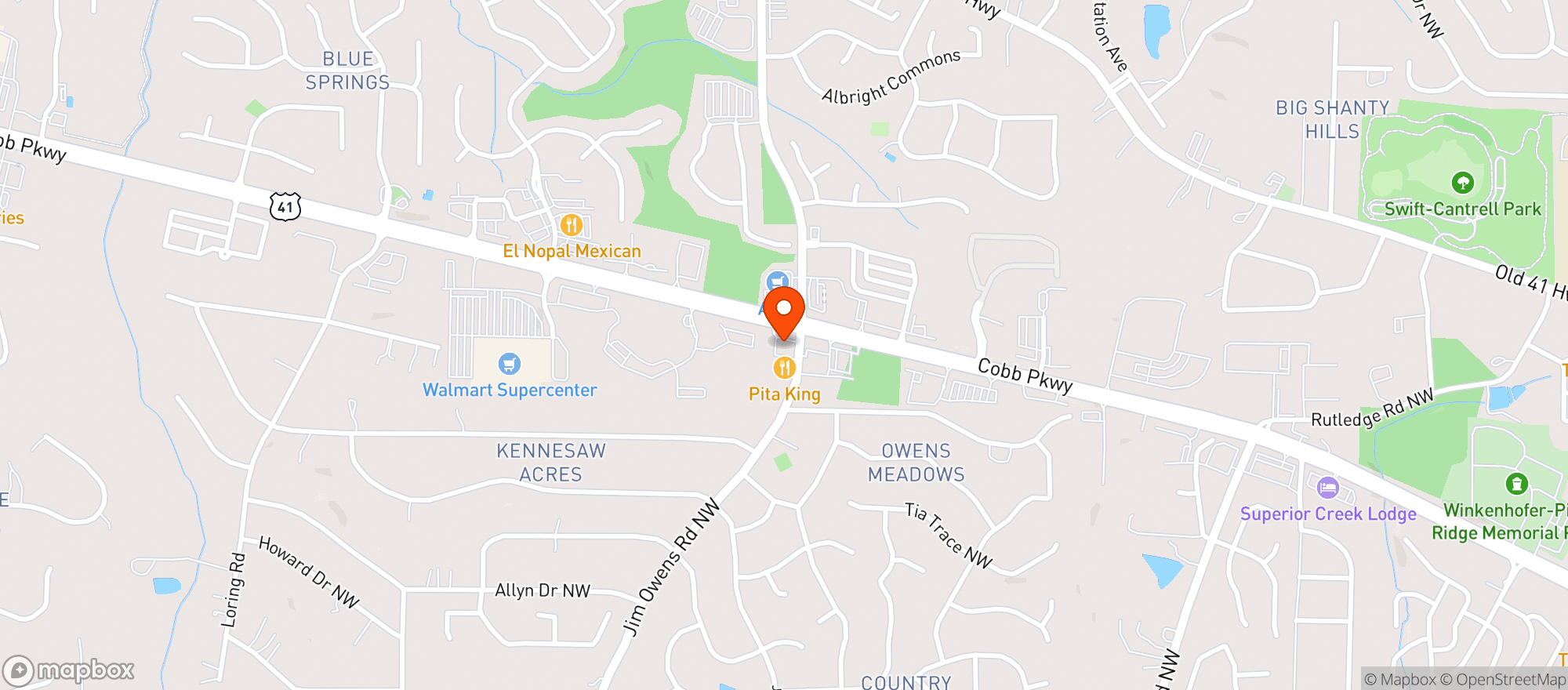 Map showing Chevron Food Mart - North