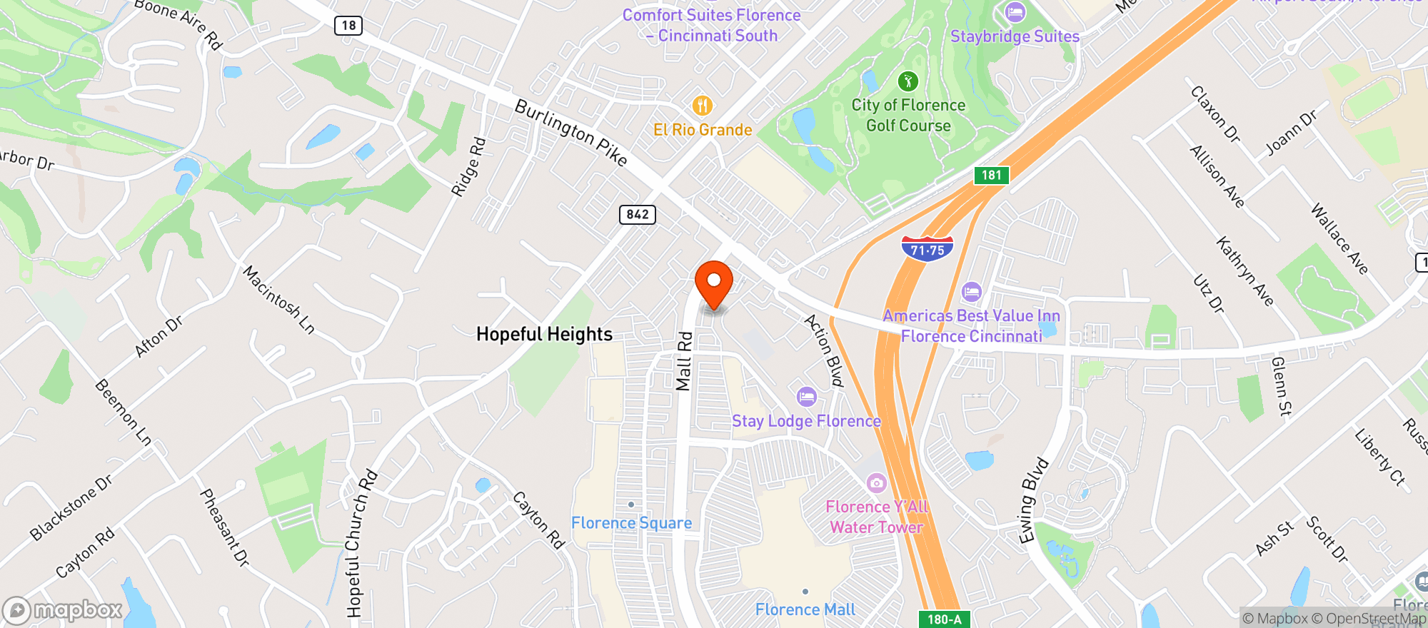 Map showing Vitamin Shoppe - Florence