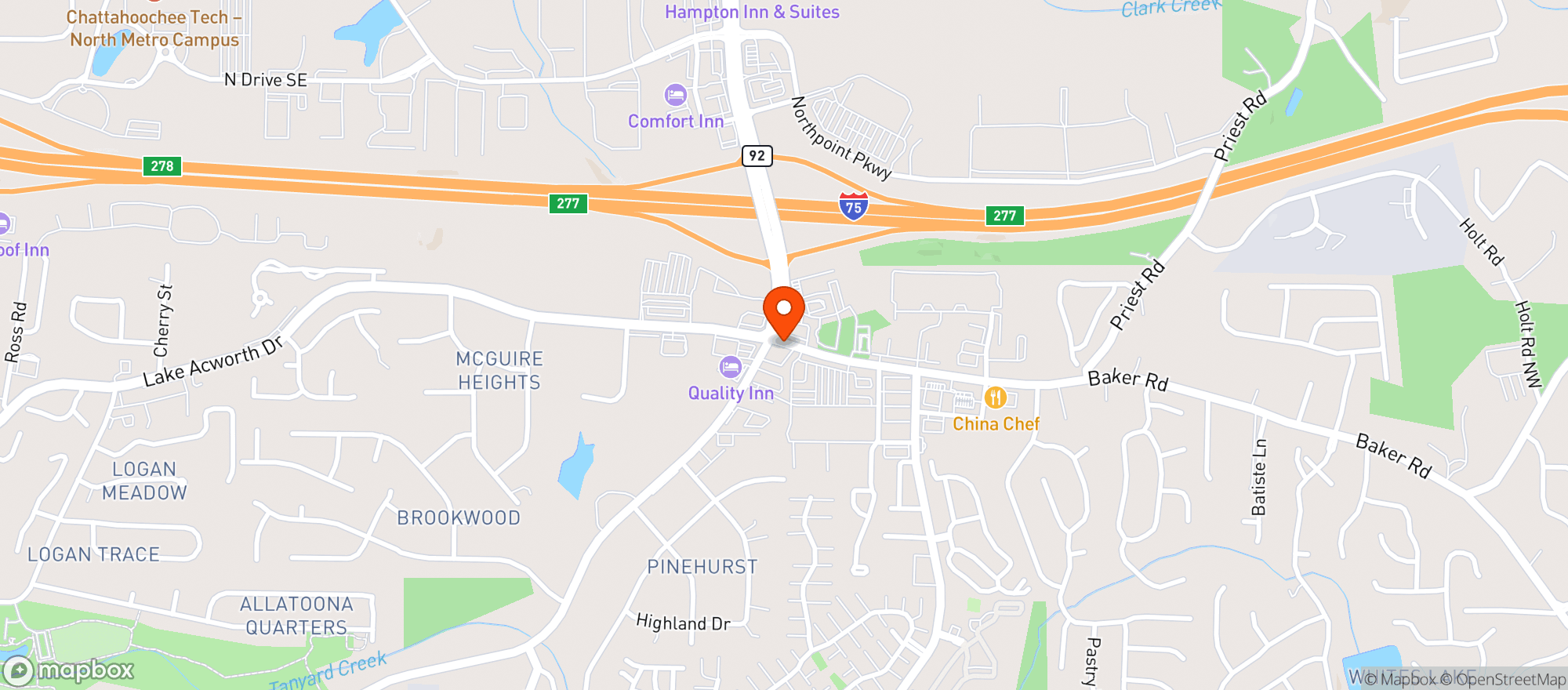 Map showing Publix Super Market
