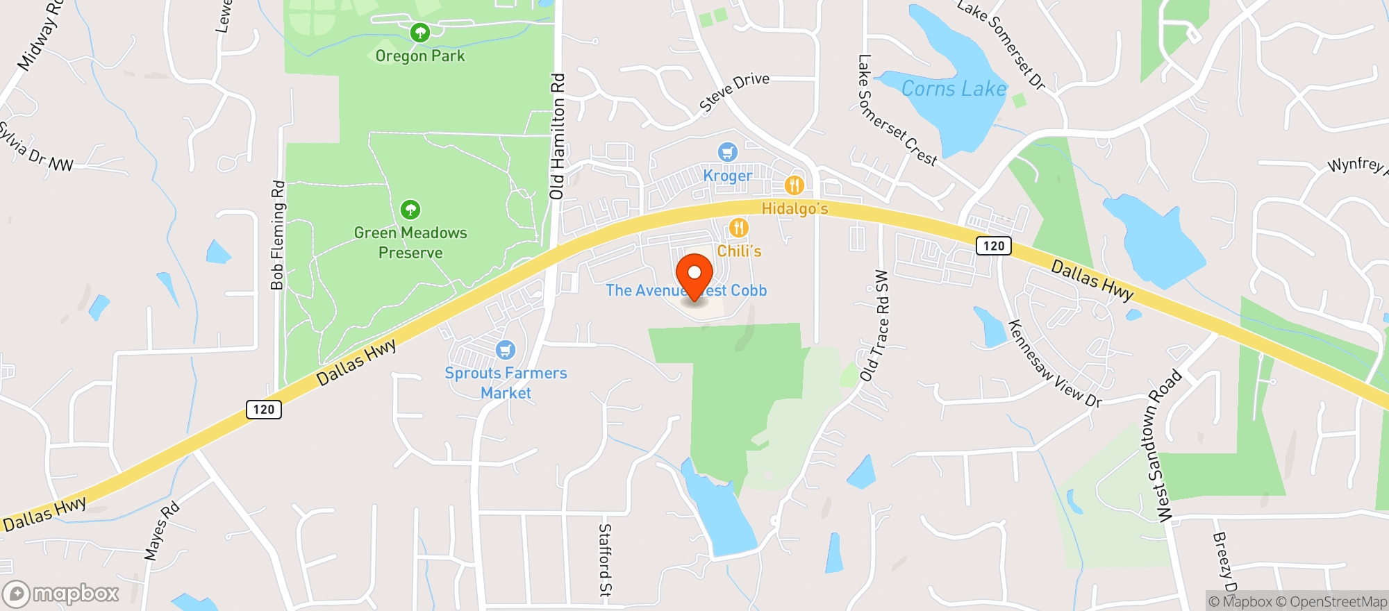 Map showing Jim N Nicks-Dallas