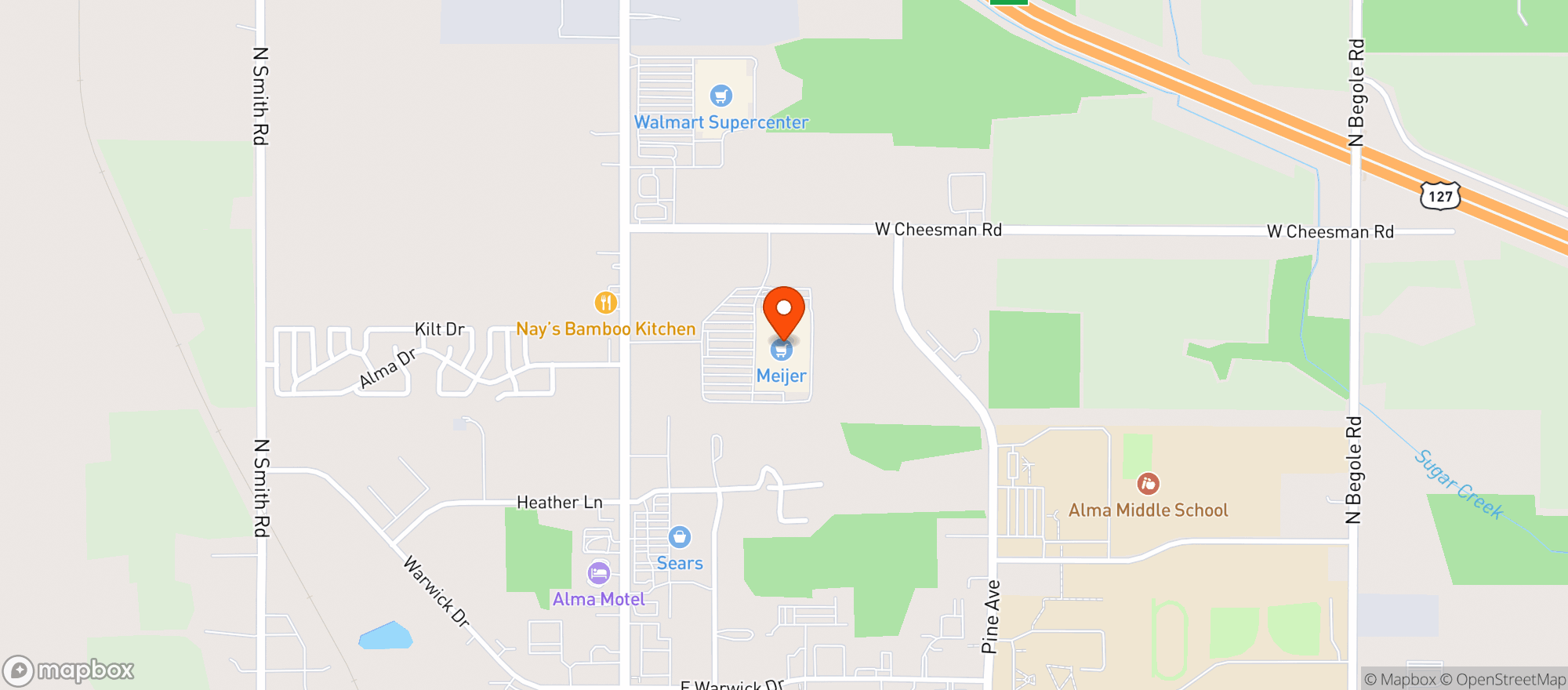 Map showing Meijer