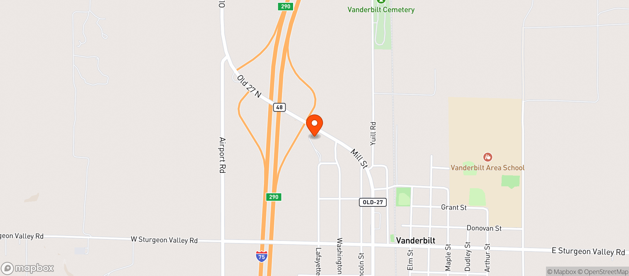 Map showing D & D Interstate