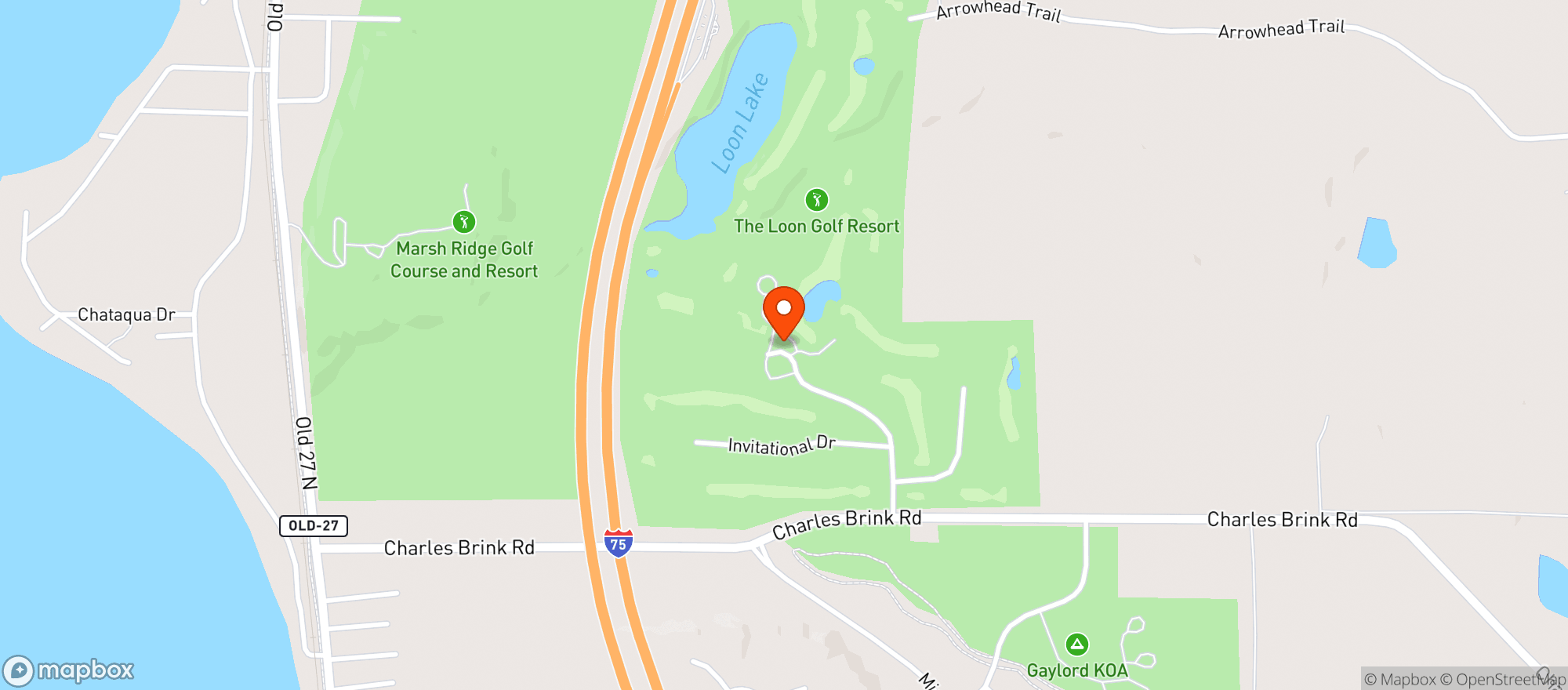 Map showing The Loon Golf Club