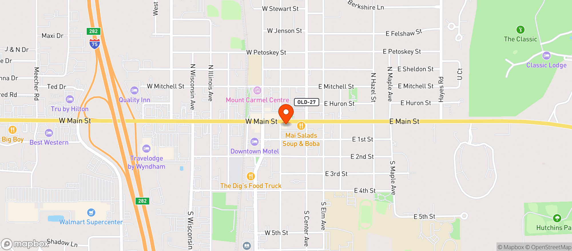 Map showing Iron Pig Smoke House