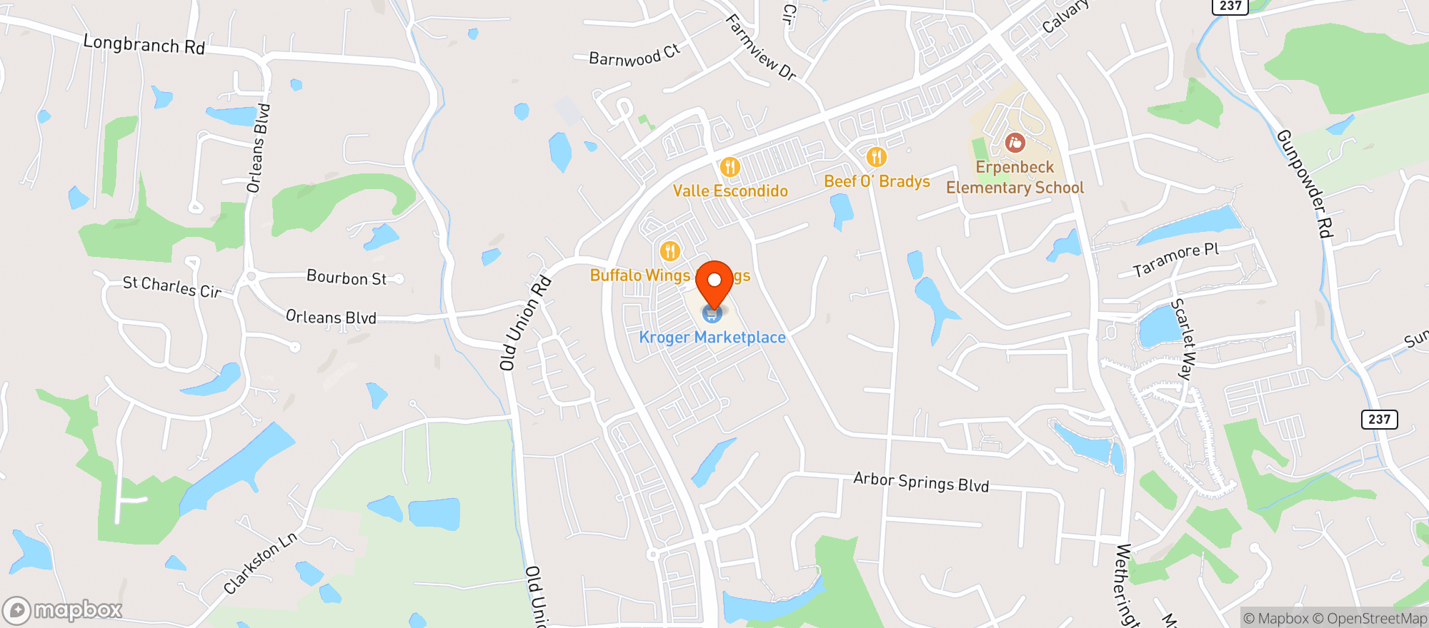 Map showing Kroger