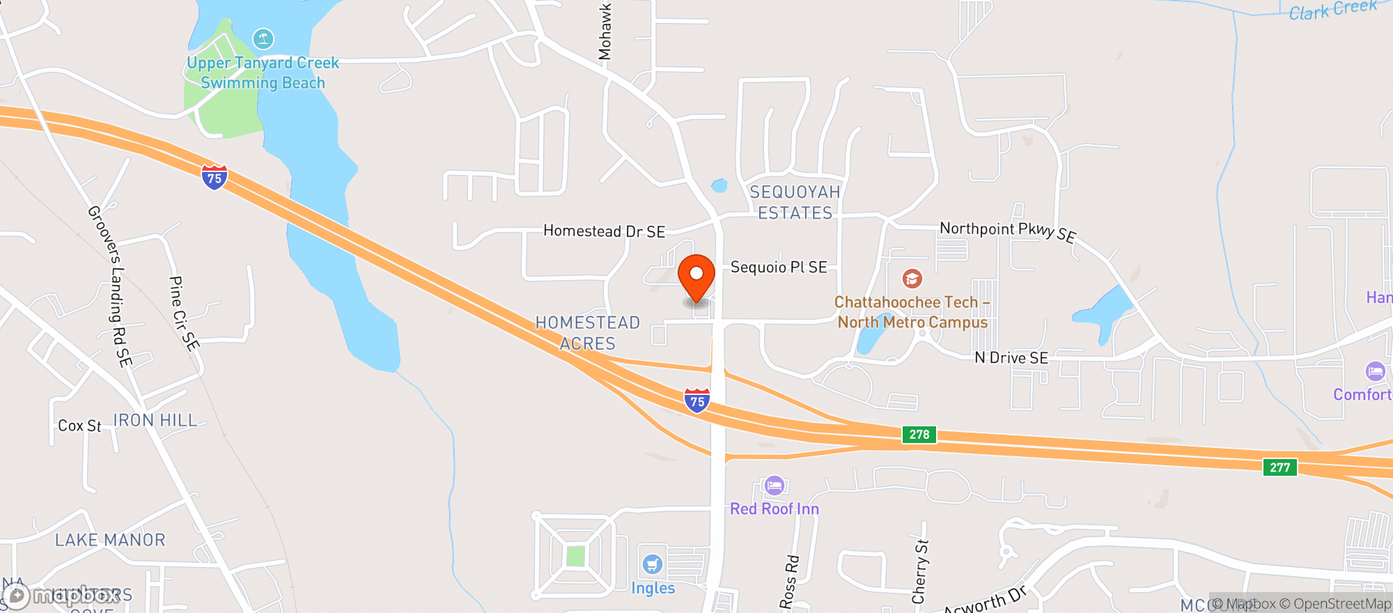 Map showing Circle K