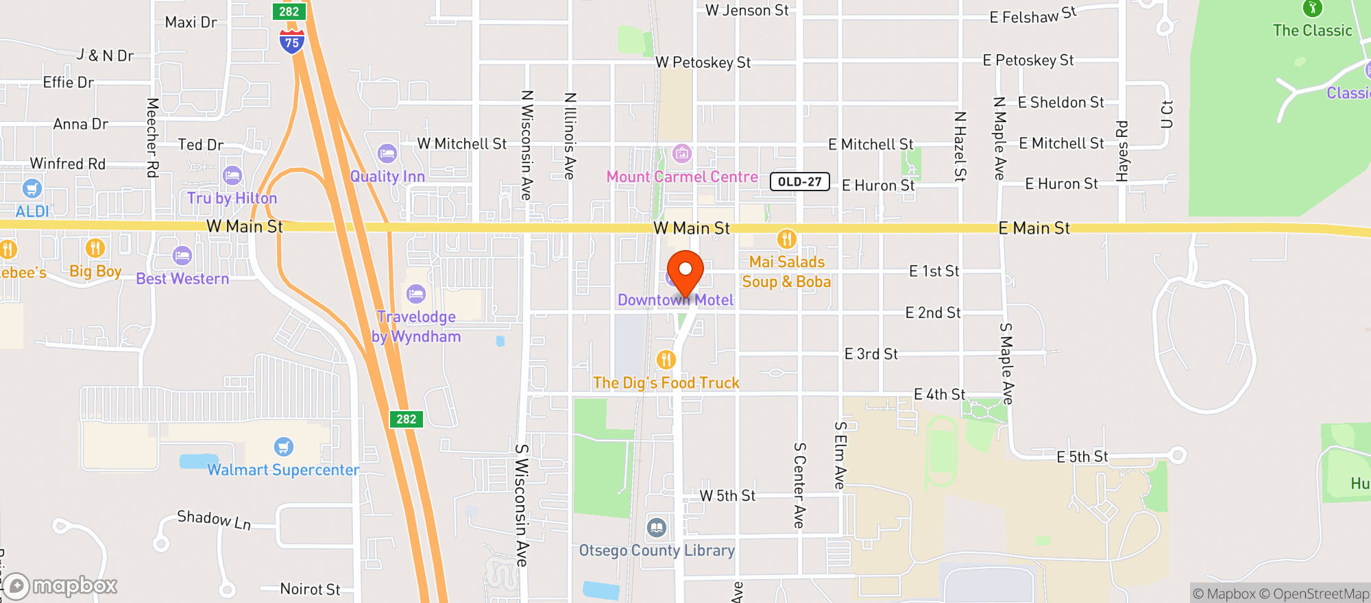 Map showing Alpine Tavern And Eatery