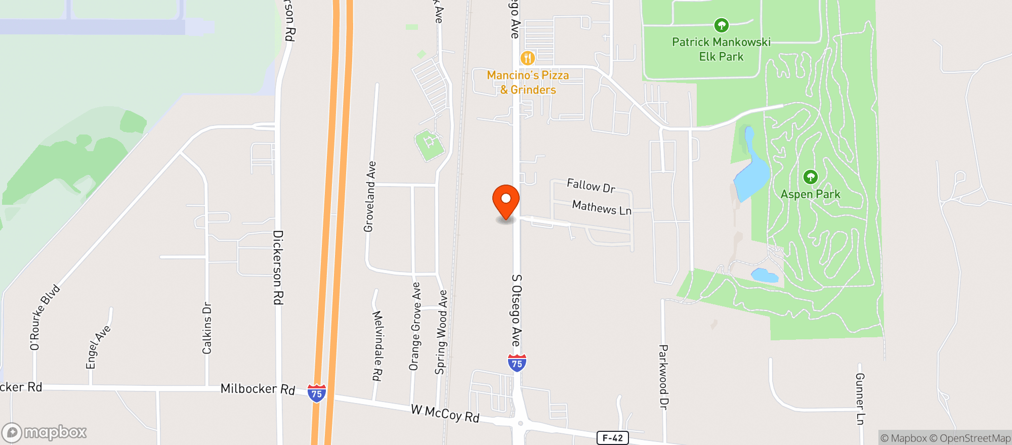Map showing The Blind Squirrel Bar & Grill