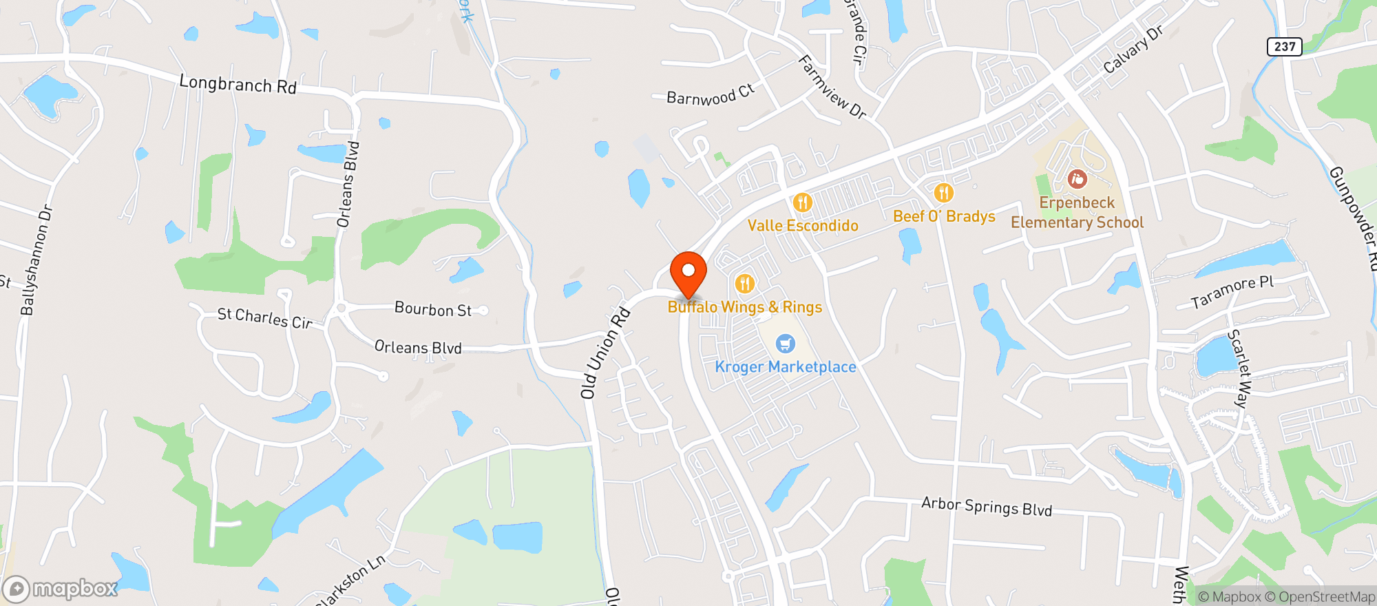 Map showing Kroger Liquors #454