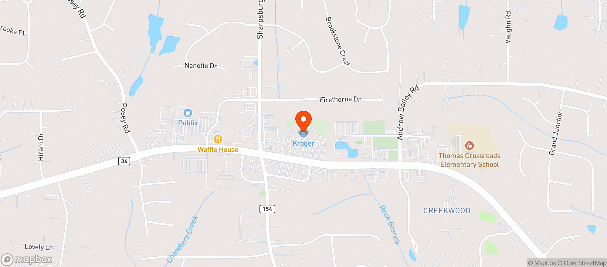 Map showing Kroger