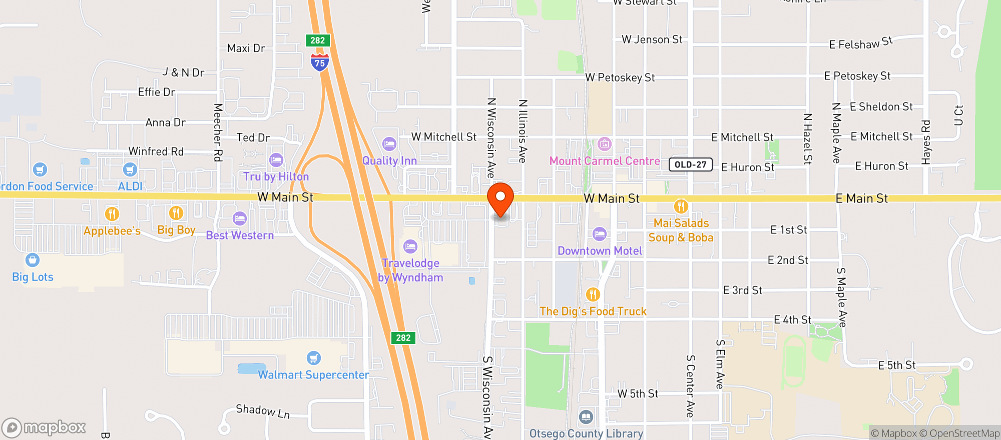 Map showing MEDS CAFÉ
