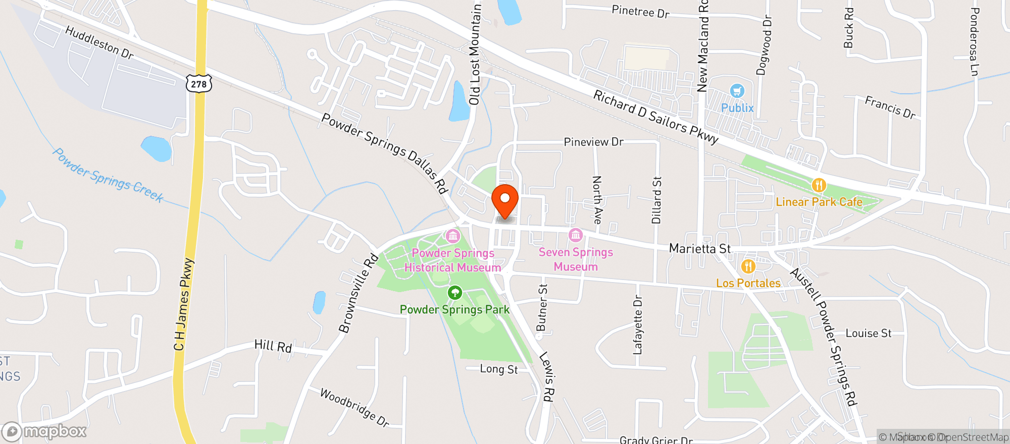 Map showing Powder Springs Bistro