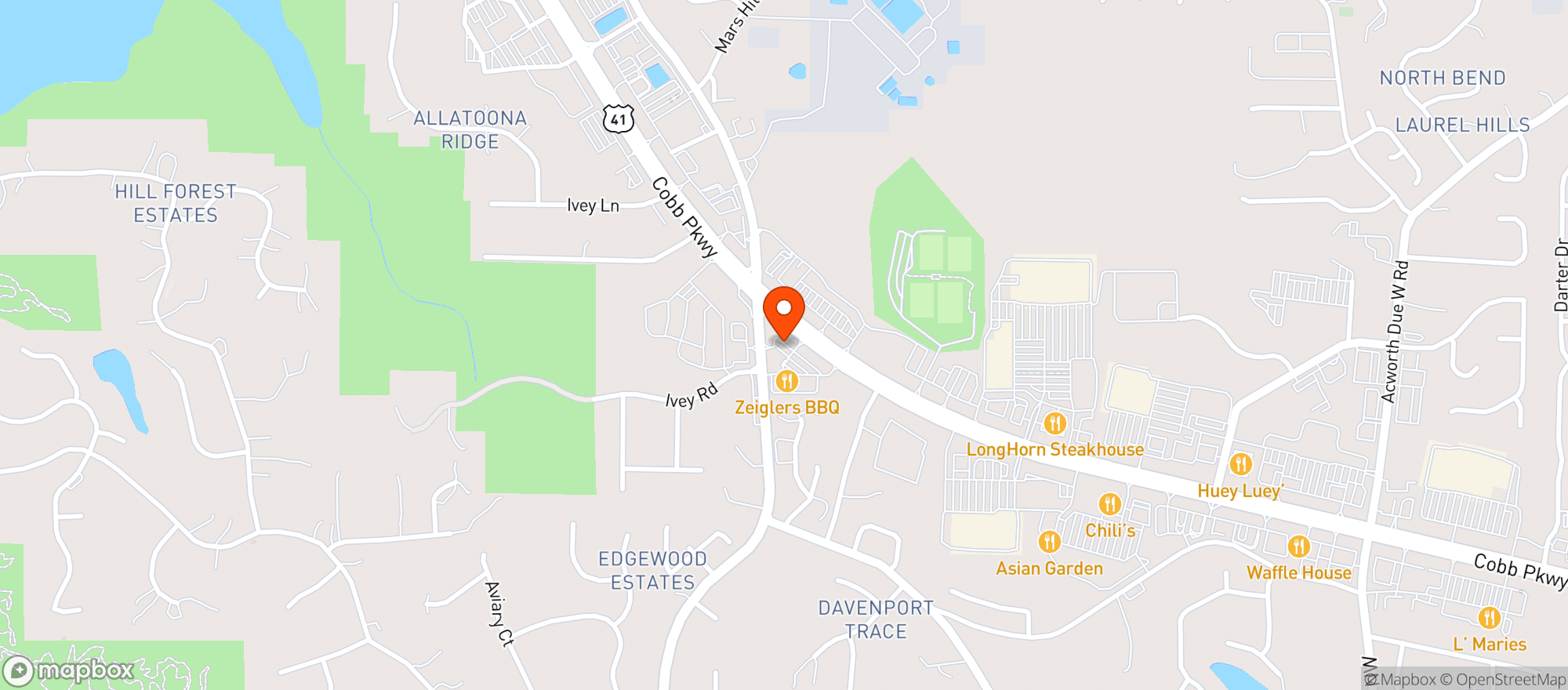 Map showing Acworth Bp