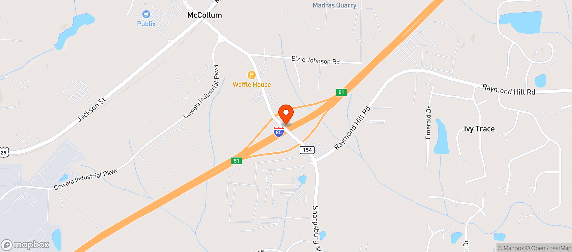 Map showing Kwik Stop