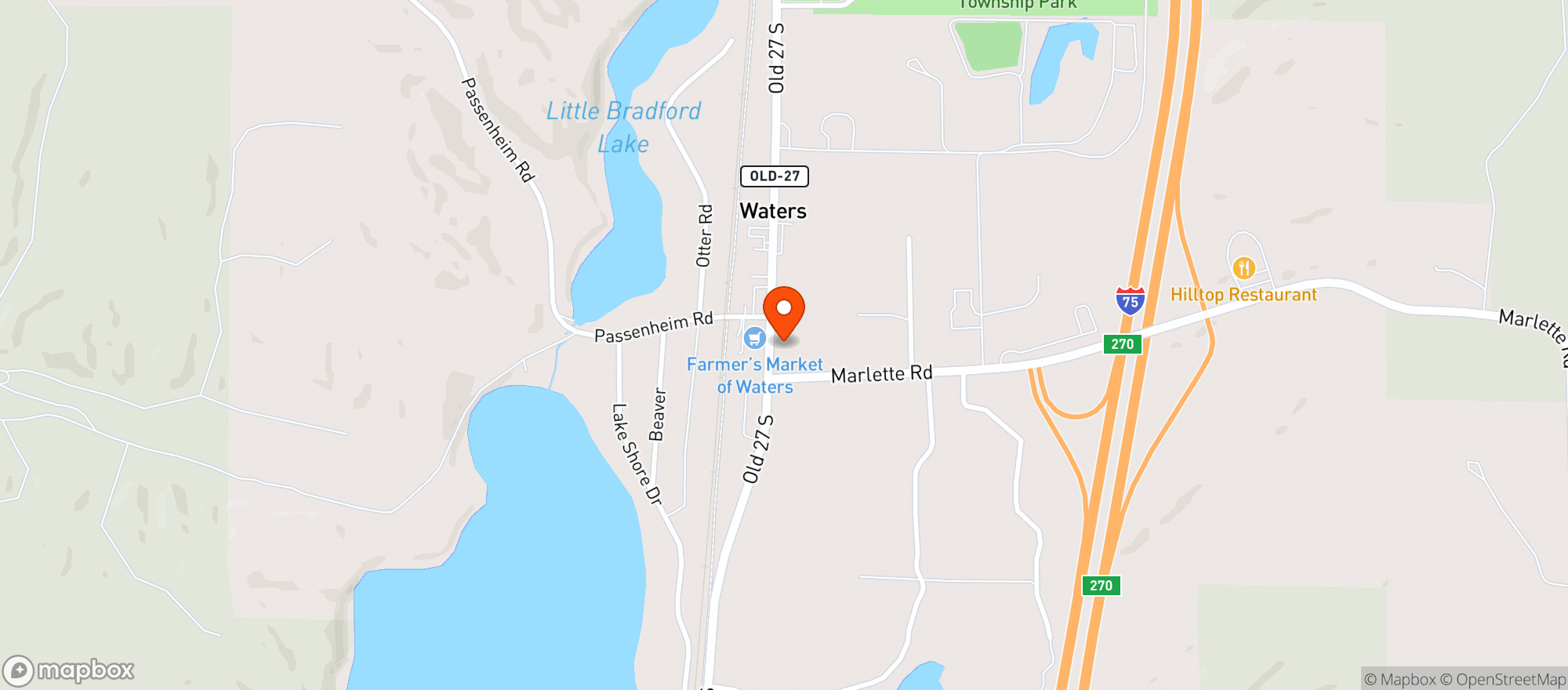 Map showing Ez Mart #894