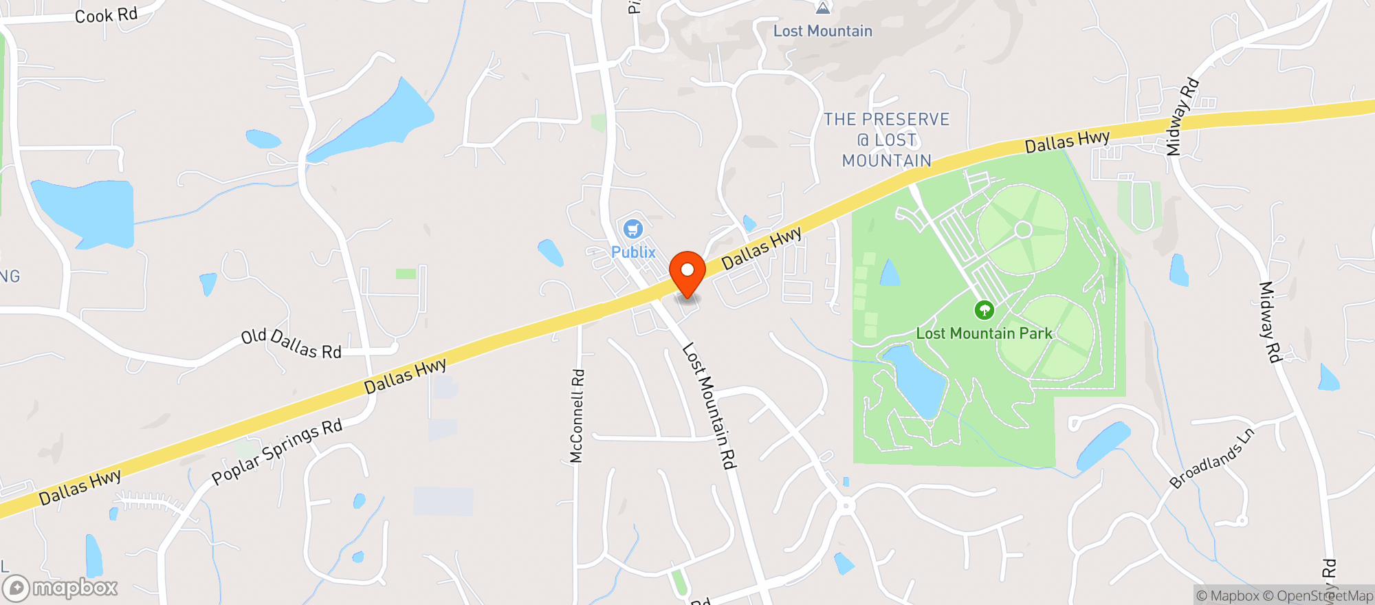 Map showing Chevron Dallas Highway