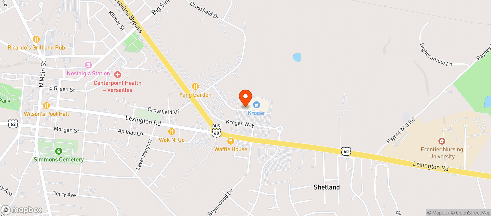 Map showing Kroger Liquors #774