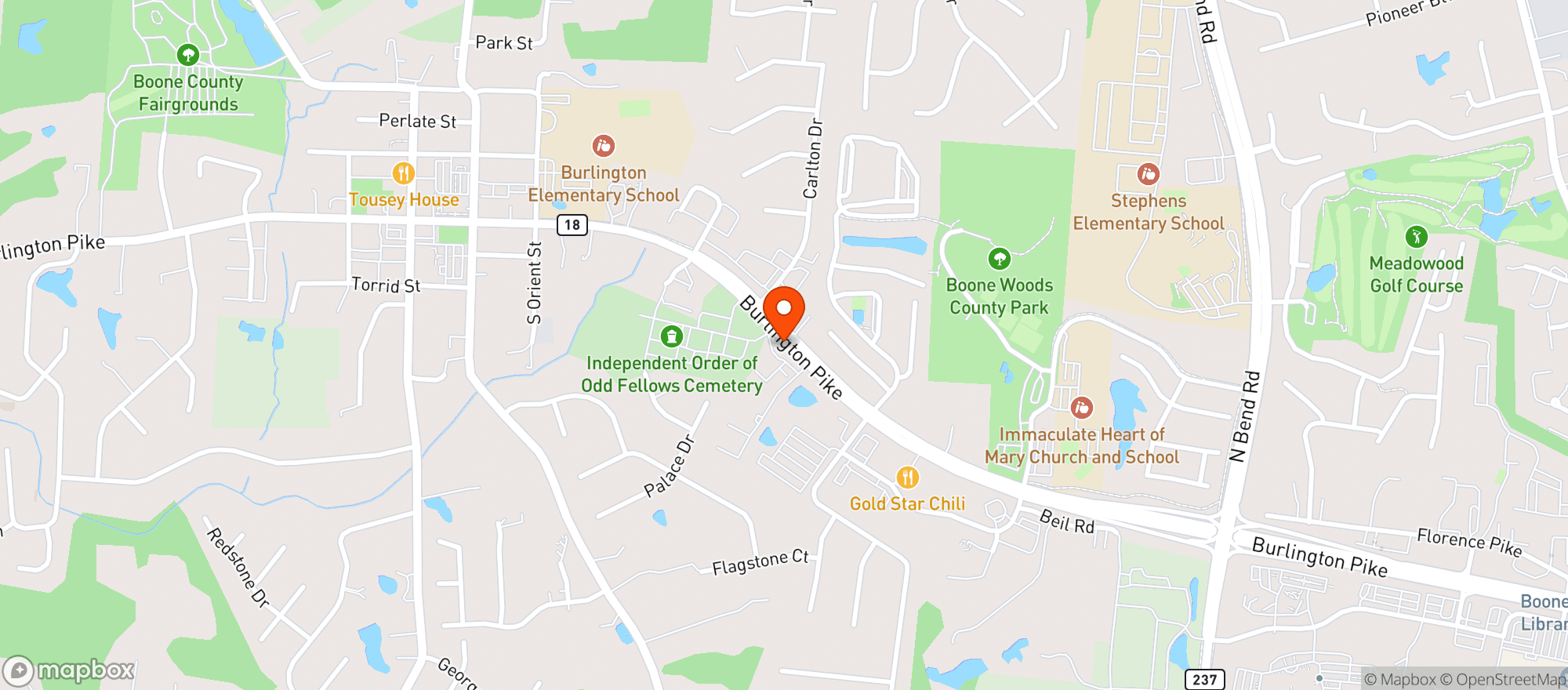 Map showing Burlington Liquor & Wine