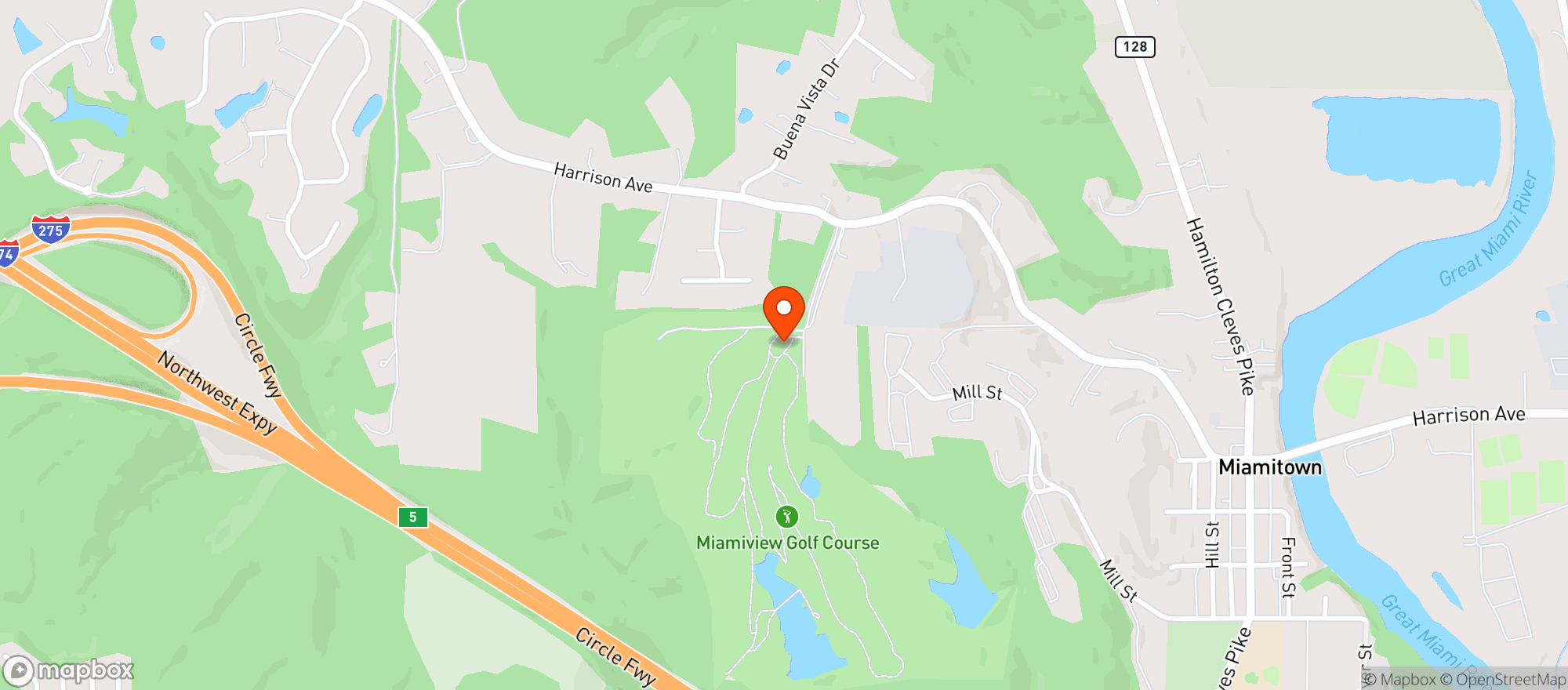 Map showing Miami View Golf