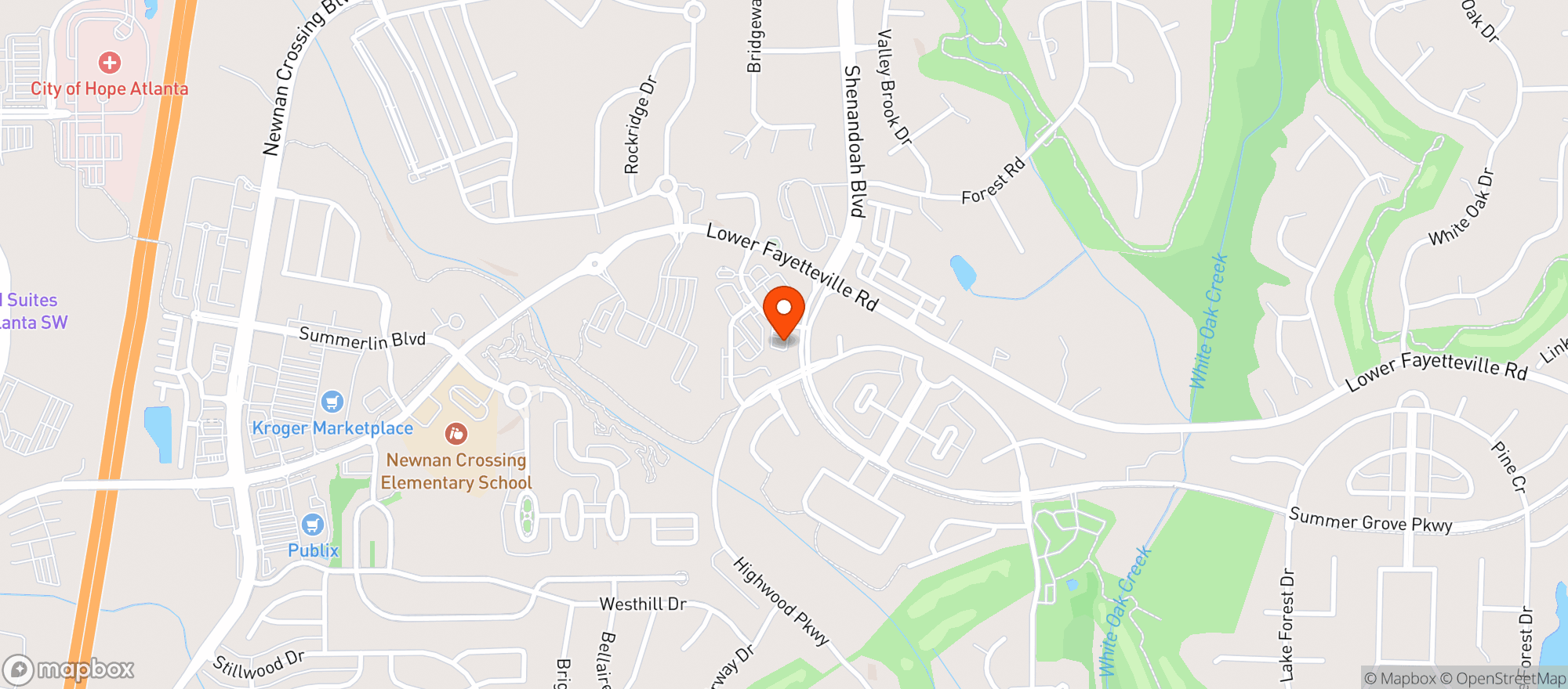 Map showing Newnan Gas & Food