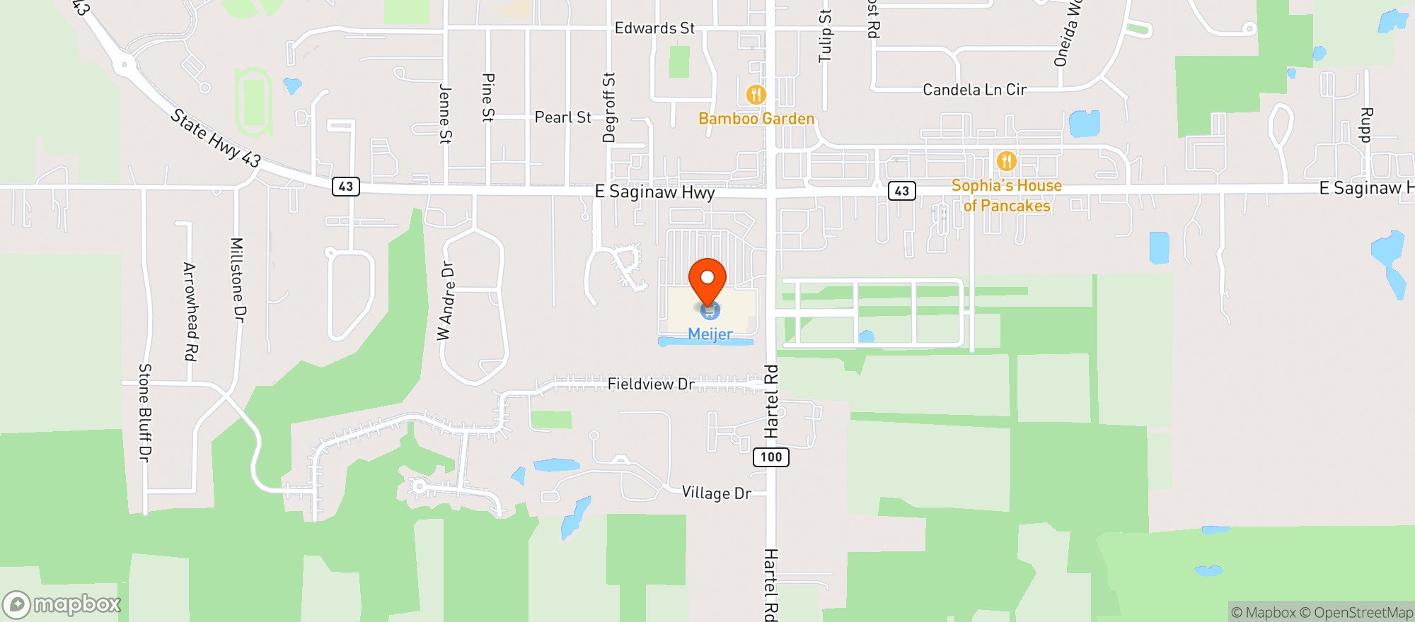 Map showing Meijer