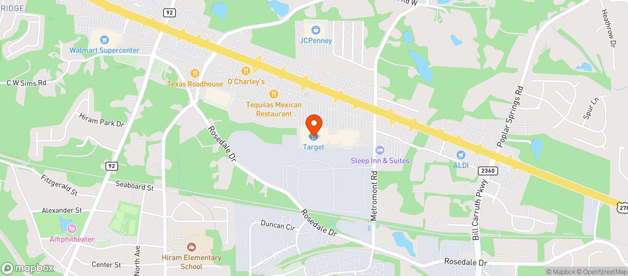 Map showing Target