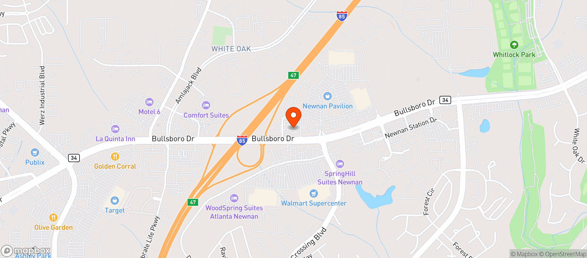 Map showing Marathon Food Mart