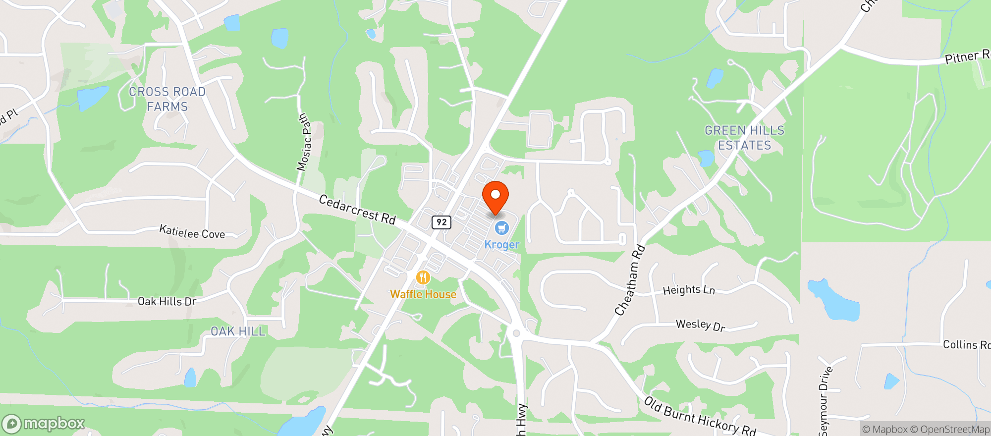 Map showing Kroger