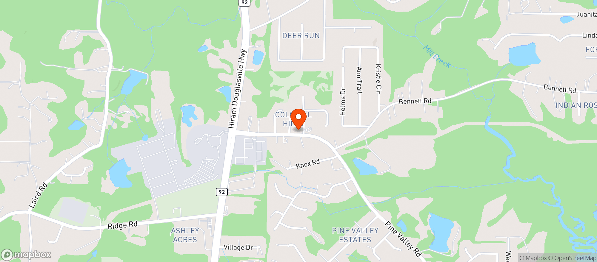 Map showing Pine Valley Country Store