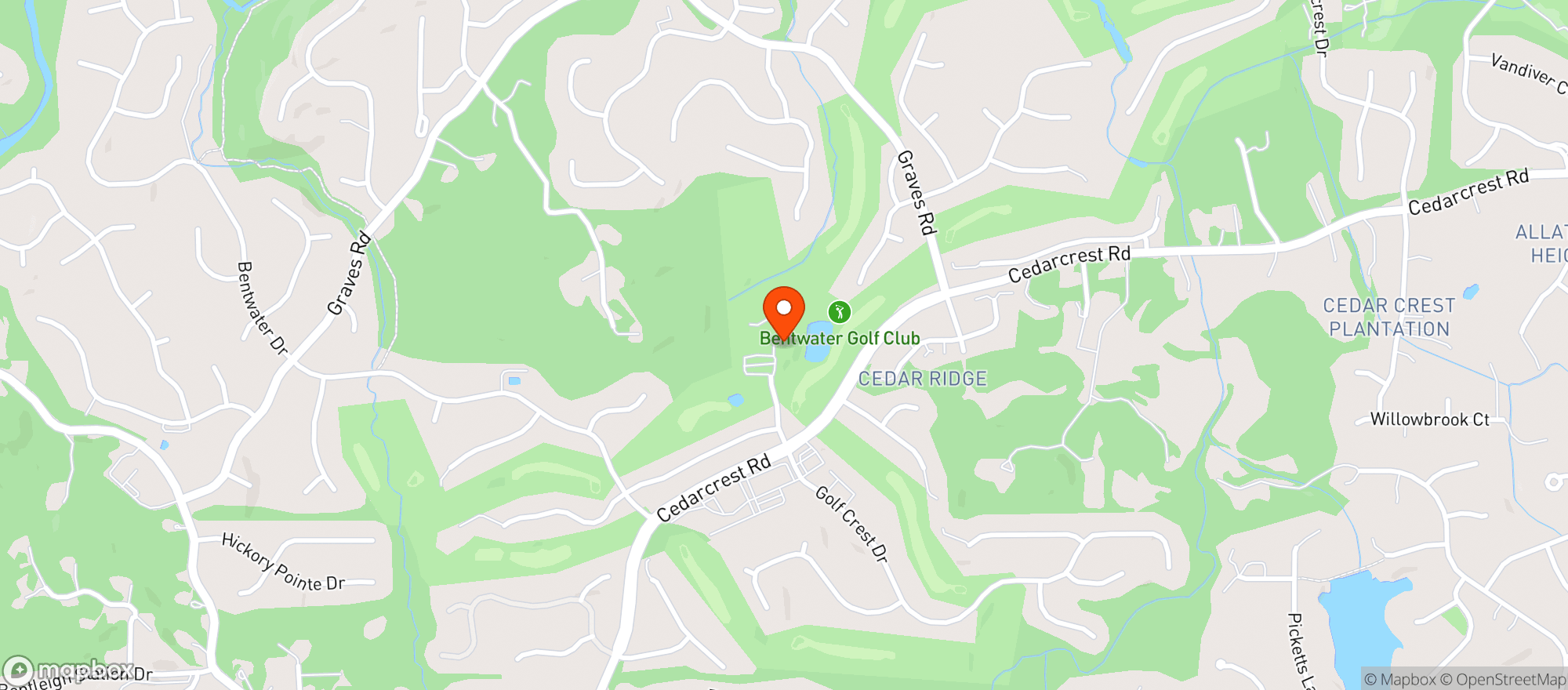 Map showing Bentwater Golf Club #2851