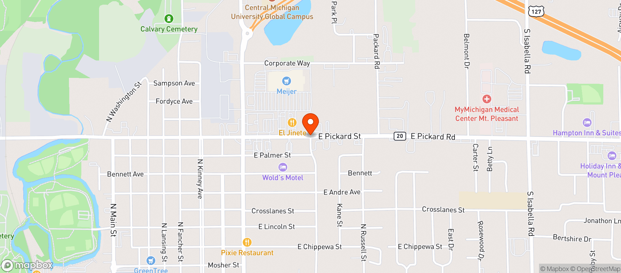 Map showing Jars Mt Pleasant