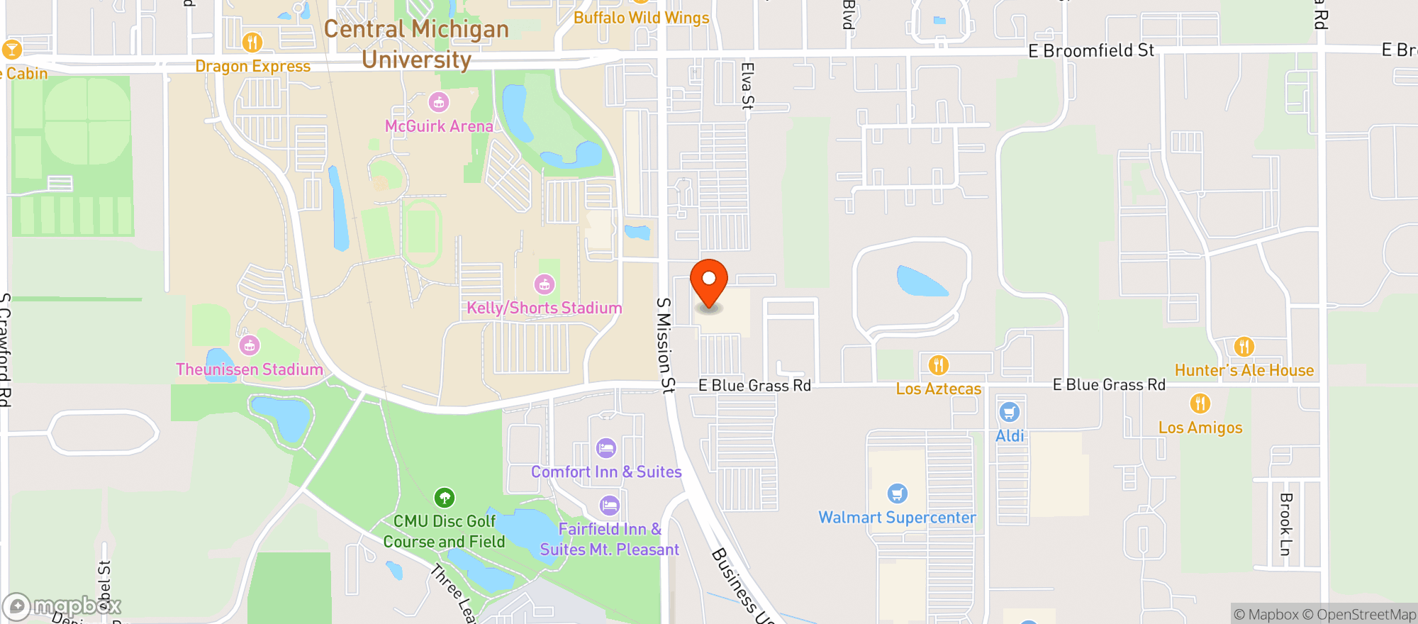 Map showing Target - Mt Pleasant