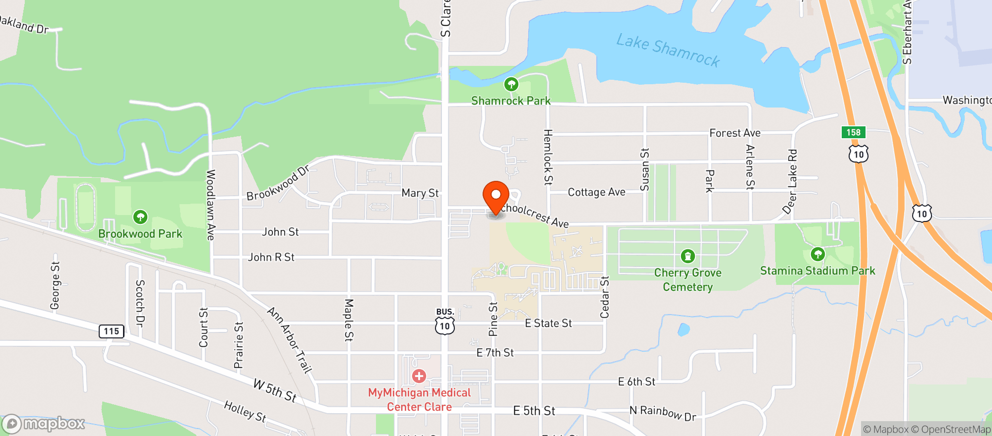 Map showing Witbeck Family Foods #851