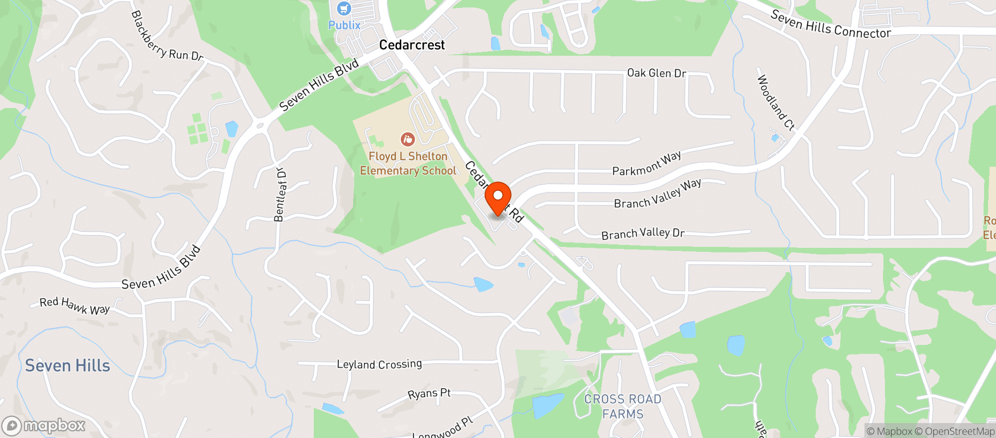 Map showing Cedarcrest Grill